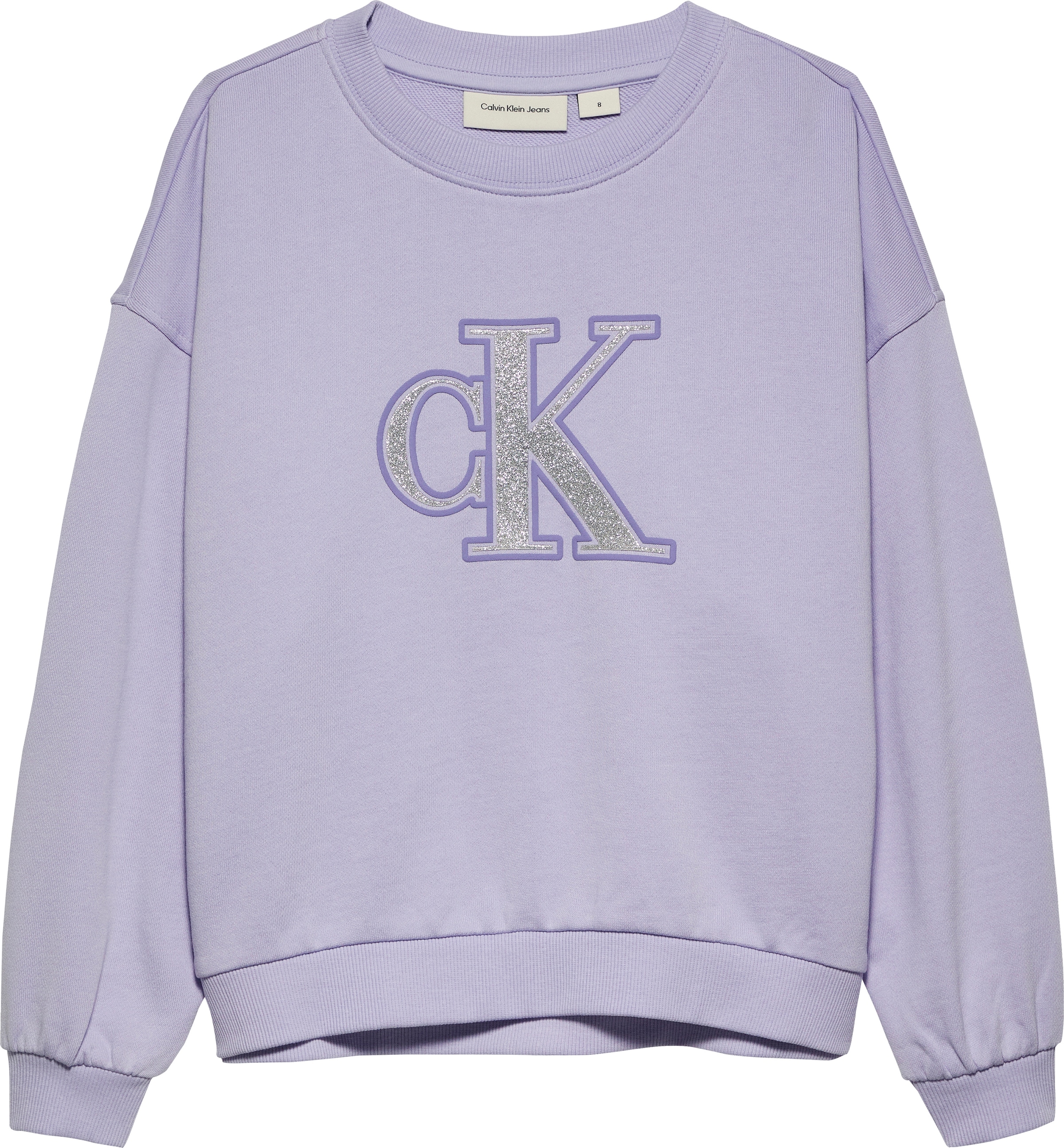 Calvin Klein Jeans Sweatshirt »METALLIC CK LS CN SWEATSHIRT«, mit glitzerndem Logo