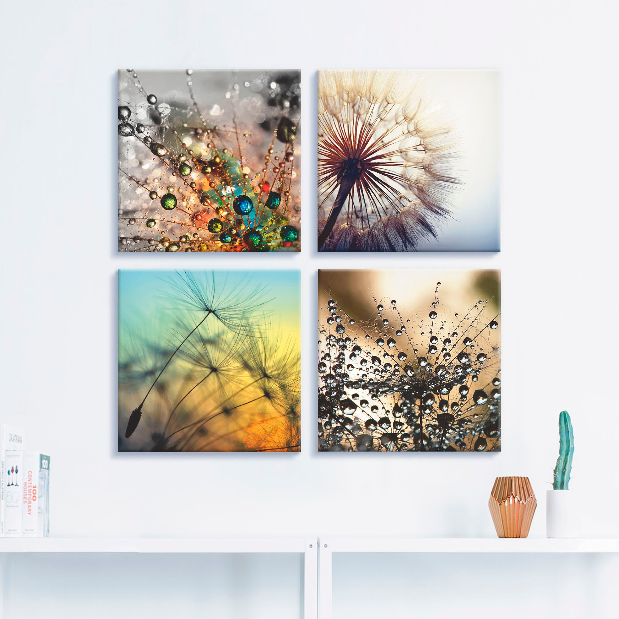 Artland Leinwandbild »Pusteblume,Nahaufnahme Löwenzahn« 4 Stk. tlg. 4er Set, verschiedene Grössen