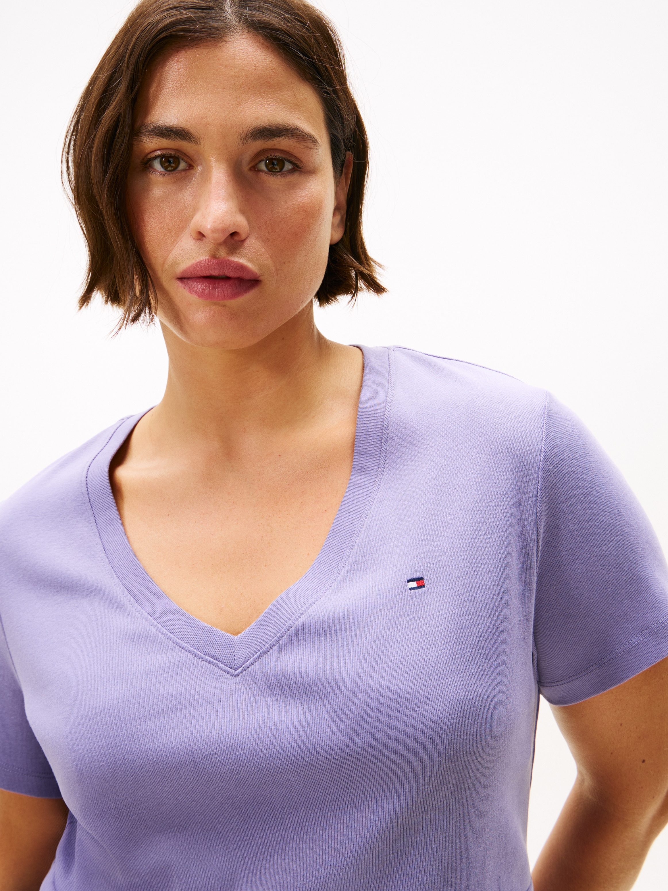 Tommy Hilfiger Curve V-Shirt »CRV SLIM CODY V-NK SS«, in Grossen Grössen