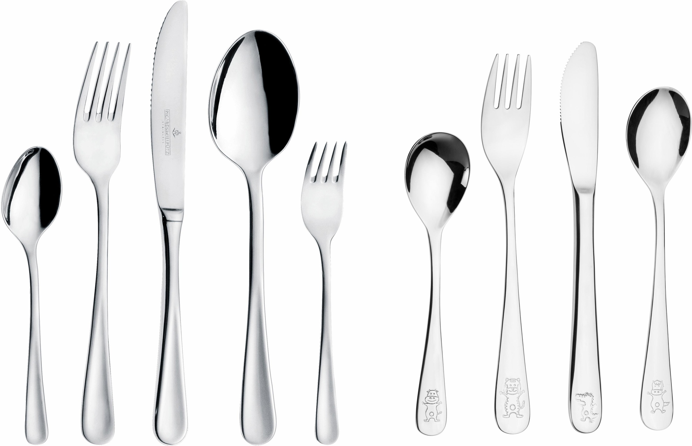Image of Picard & Wielpütz Since 1927 Besteck-Set »Casino«, (Set, 30 tlg.), Chromnickelstahl, inkl, Kinderbesteck, ideal für Familien bei Ackermann Versand Schweiz