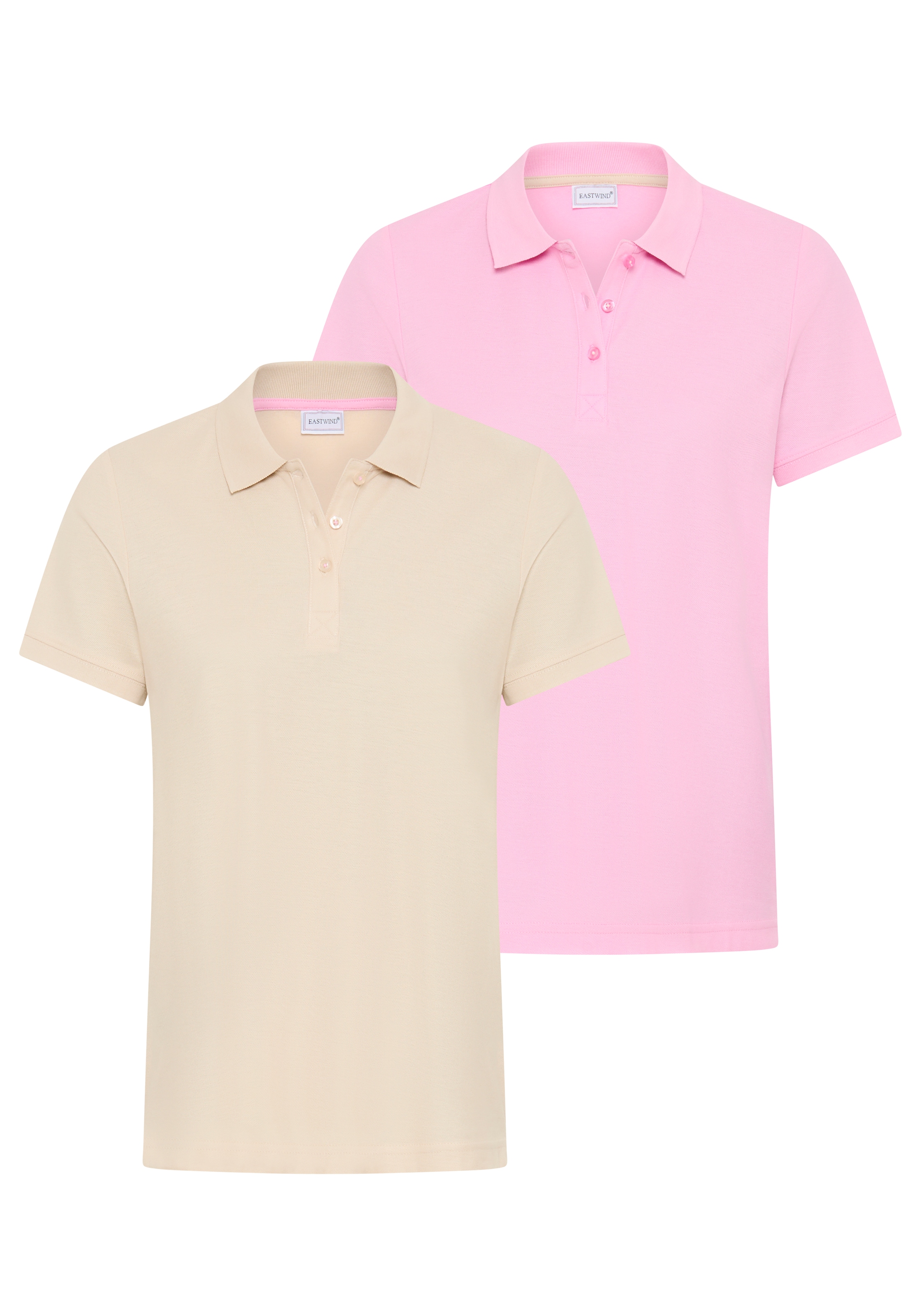Image of Eastwind Poloshirt Packung, 2er-Pack, 2 tlg. figurumspielende Passform, Polokragen, Basic-Stil