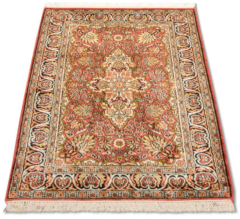 Image of morgenland Teppich »Kaschmir Seide Teppich handgeknüpft orange«, rechteckig, 5 mm Höhe bei Ackermann Versand Schweiz