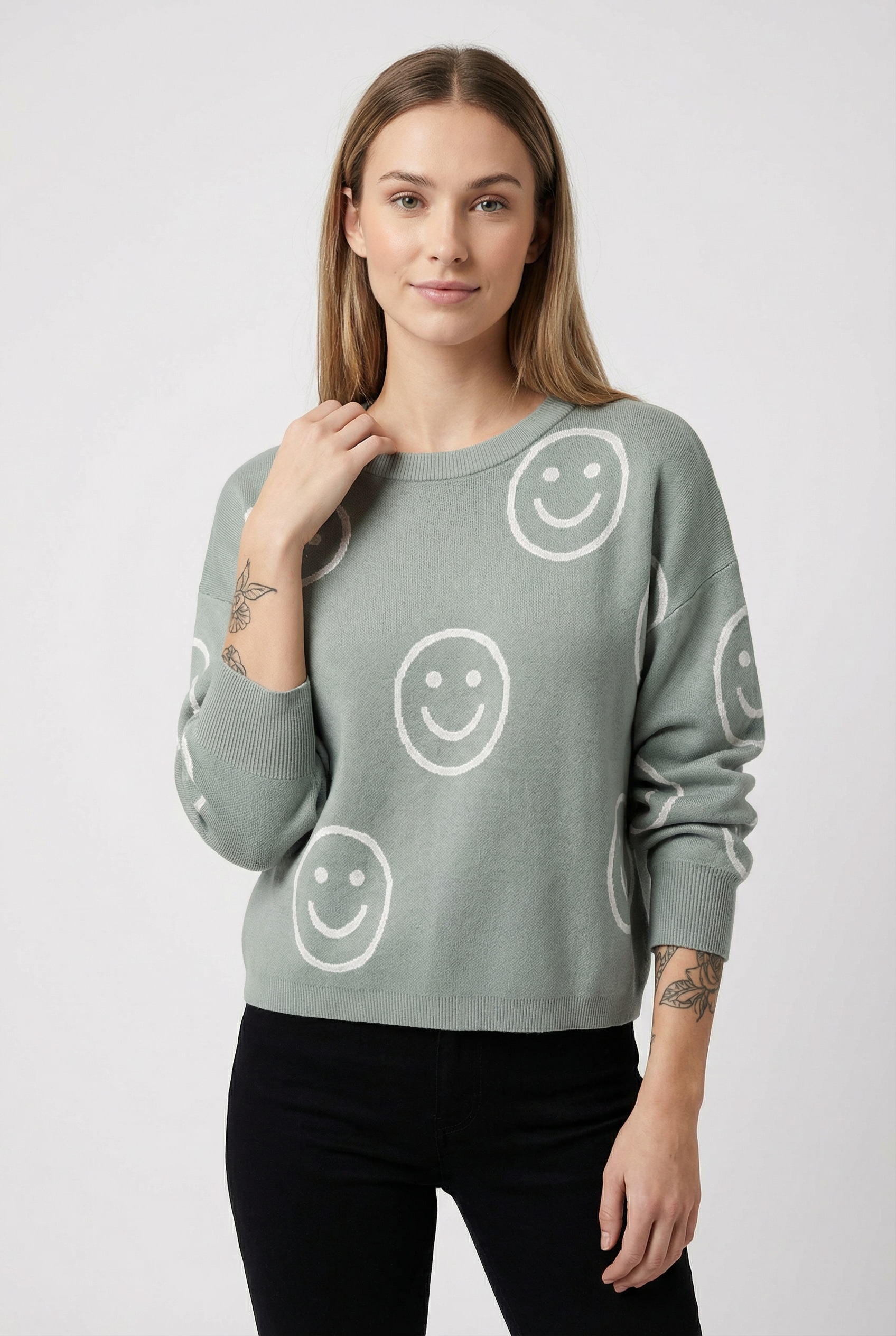 Image of ONLY Strickpullover "ONLMONTANA LS JQ O-NECK CC KNT" mit Rippbündchen