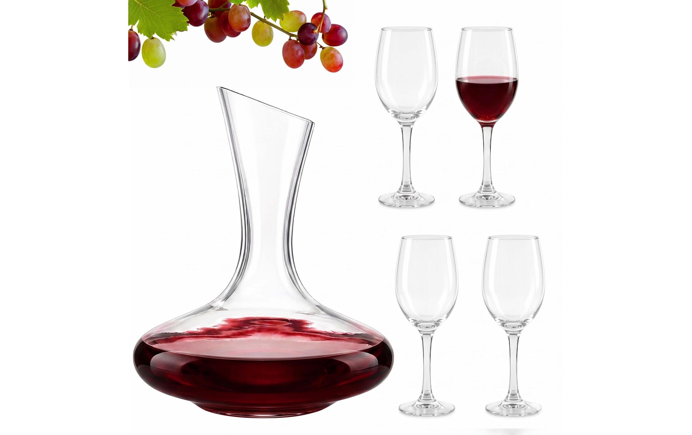 relaxdays Rotweinglas »mit Karaffe 330 ml, 1 Stück« Spülmaschinenfest
