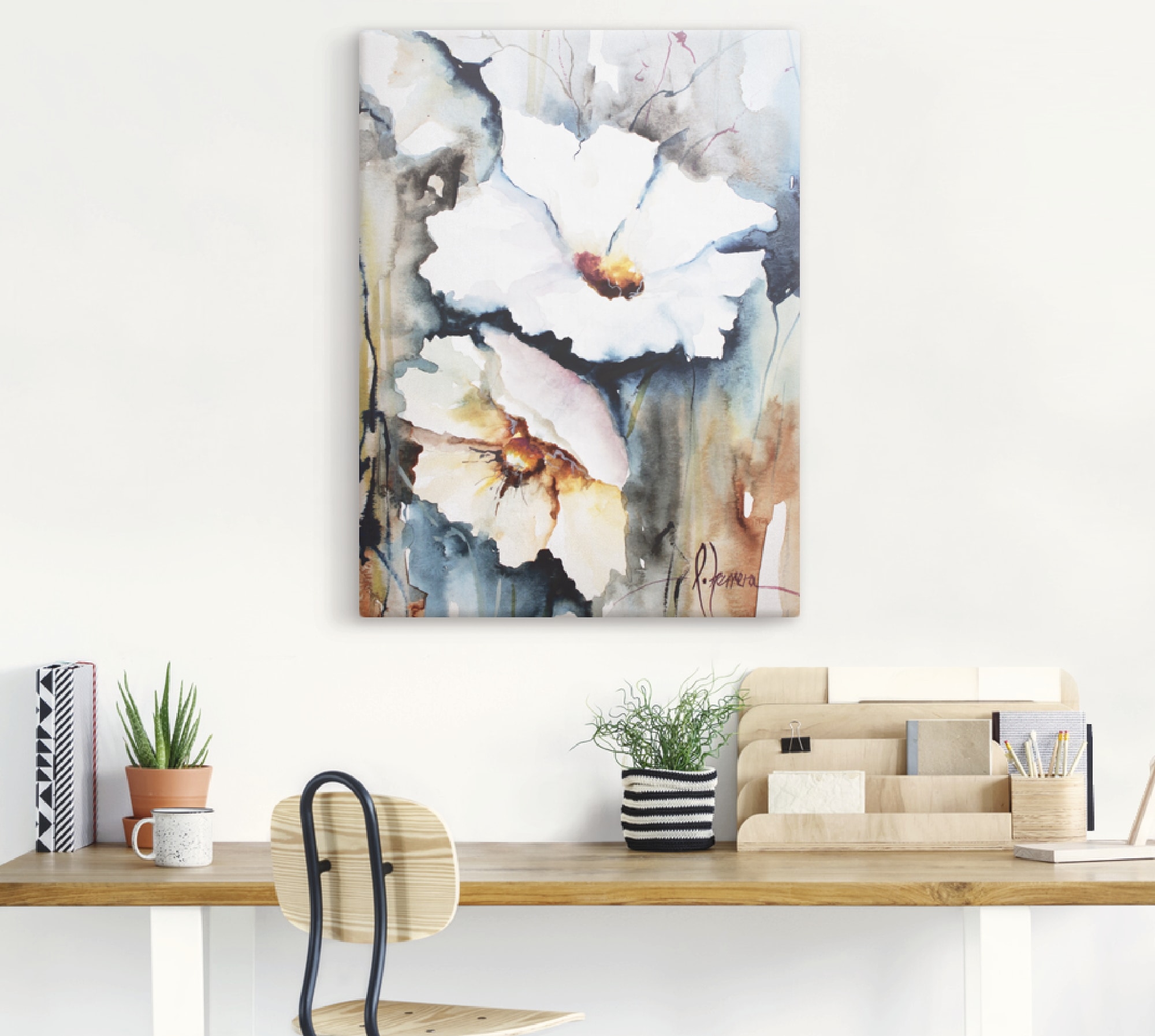 Artland Leinwandbild »Aquasblüten II« Blumen 1 Stk. tlg. auf Holzrahmen gespannt