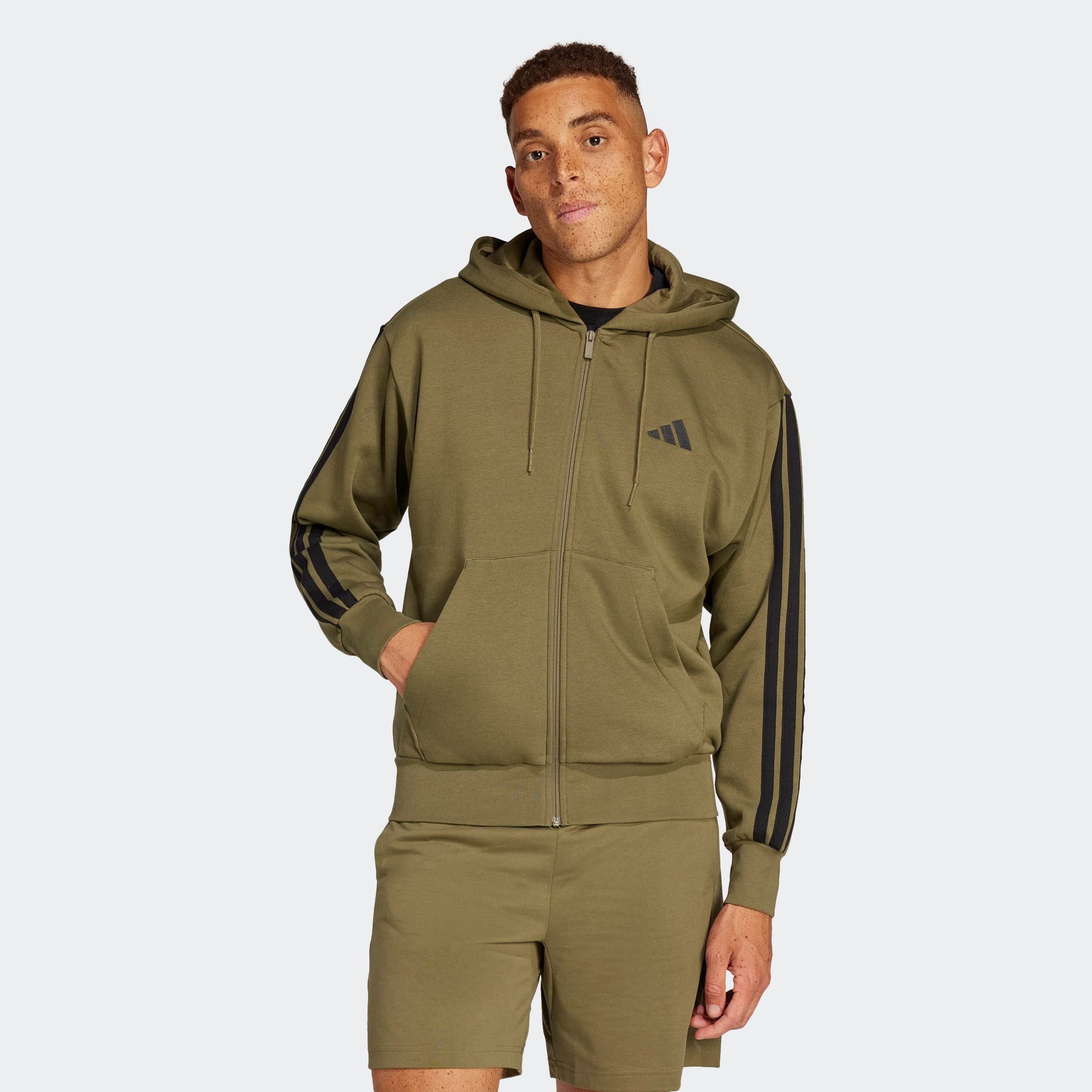 Image of adidas Sportswear Sweatjacke "ESSENTIALS 3-STREIFEN" für Laufen und Sportmode, mit Reissverschluss