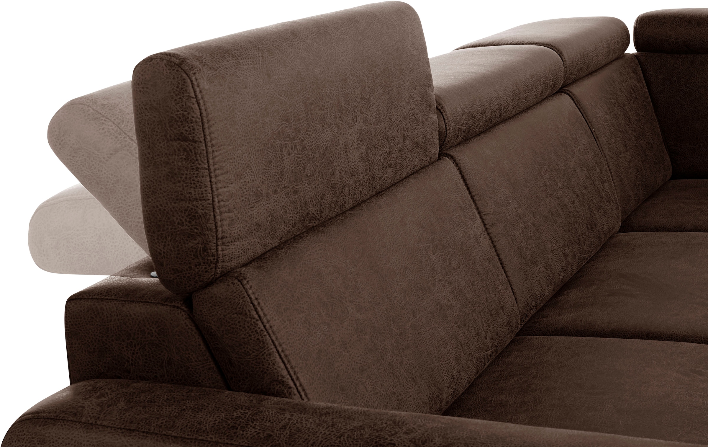 sit&more Ecksofa »Bologna L-Form« Kopfteilverstellung, wahlweise mit Bettfunktion und Schubkasten