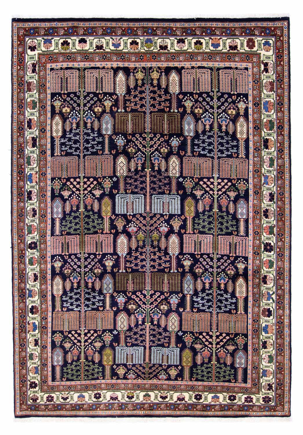 Image of morgenland Wollteppich »Bachtiar Felder Blu scuro 300 x 207 cm«, rechteckig, 1 mm Höhe, Unikat mit Zertifikat bei Ackermann Versand Schweiz