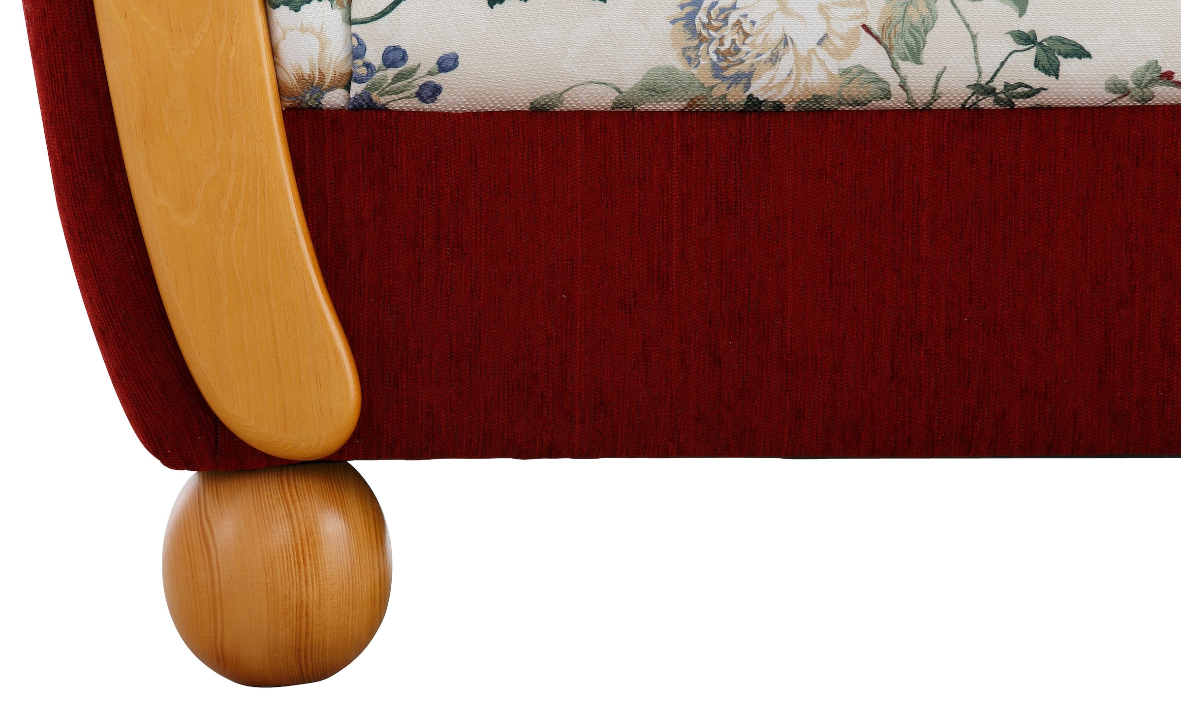 Home affaire Fauteuil »Milano, bequemer Loungesessel, Landhaus-Stil, Holz-Chatosen und -Füsse«