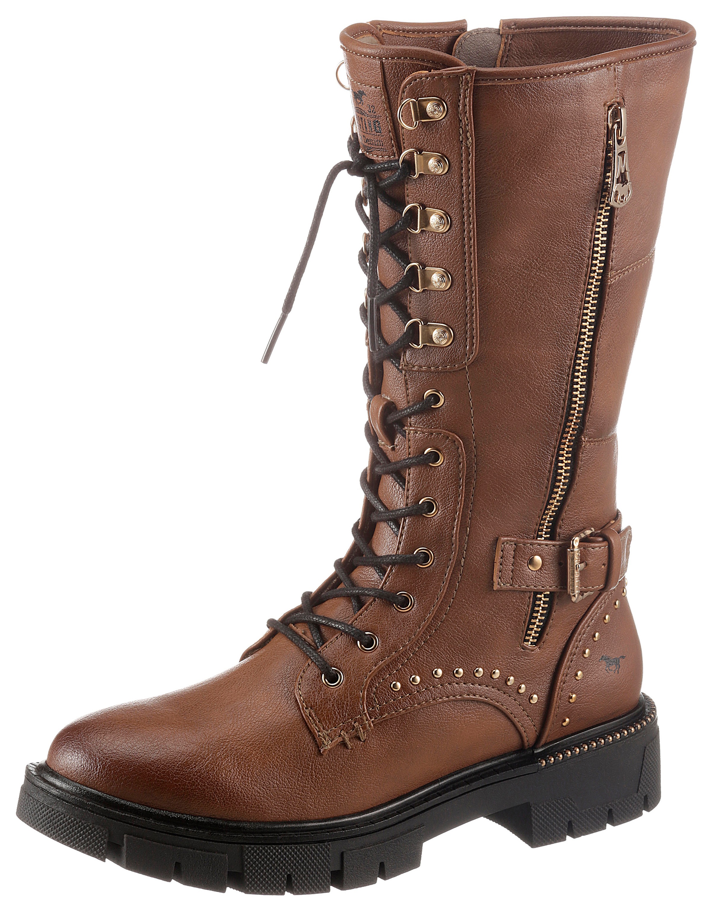Image of Mustang Shoes Schnürstiefel, mit Zierreissverschluss, Varioschaft bei Ackermann Versand Schweiz