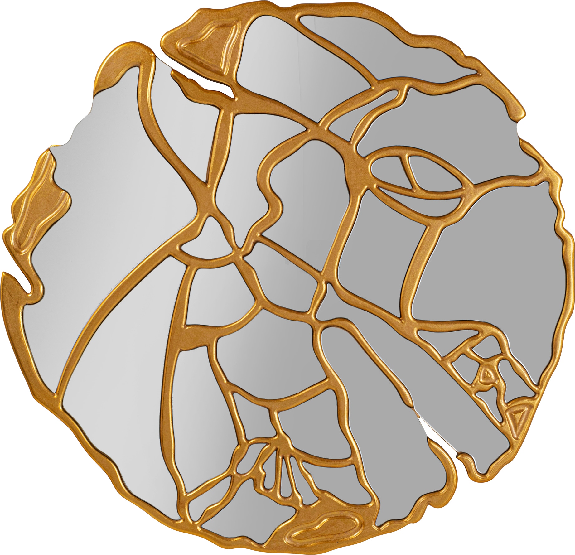 Kare Design Miroir mural »Wandspiegel Pieces Gold Ø100cm«