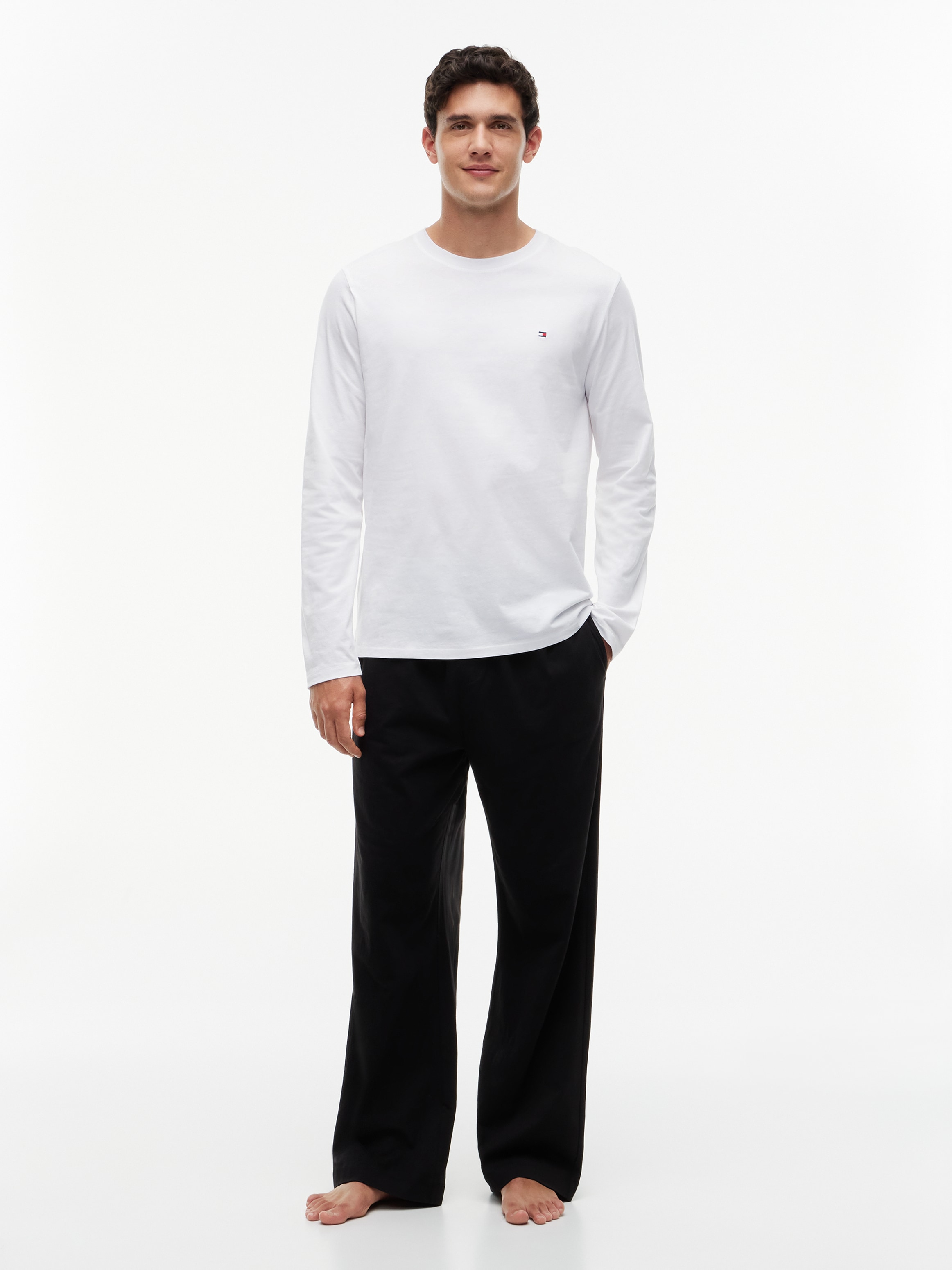 Tommy Hilfiger Underwear Pyjama »LONGSLEEVE JERSEY SET SOLID« schlichtes Design