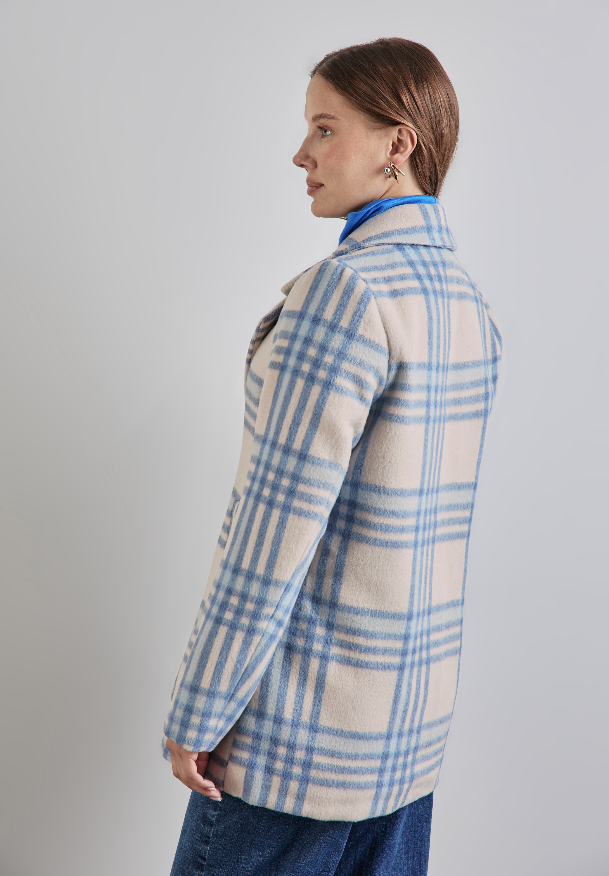 Image of STREET ONE Cabanjacke ohne Kapuze kariert, mit Reverskragen