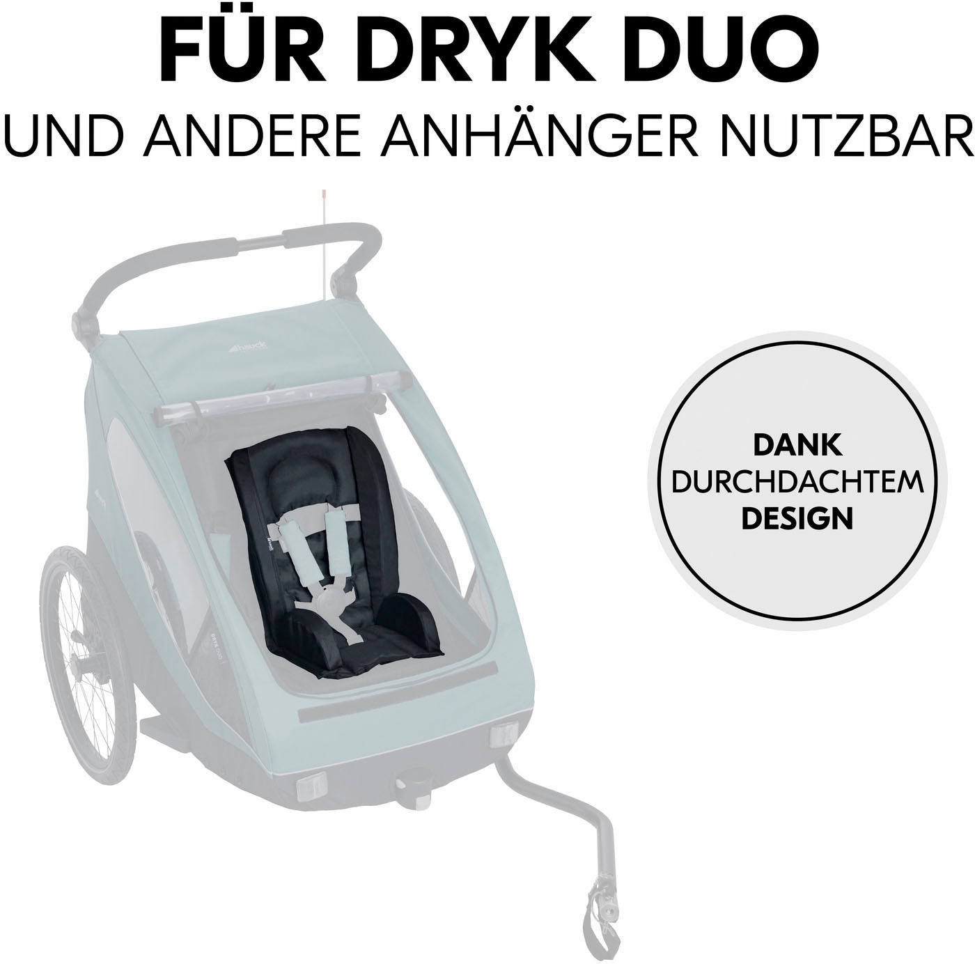 Hauck Réducteur de siège »Sitzverkleinerer für Fahrradanhänger, Black« universal