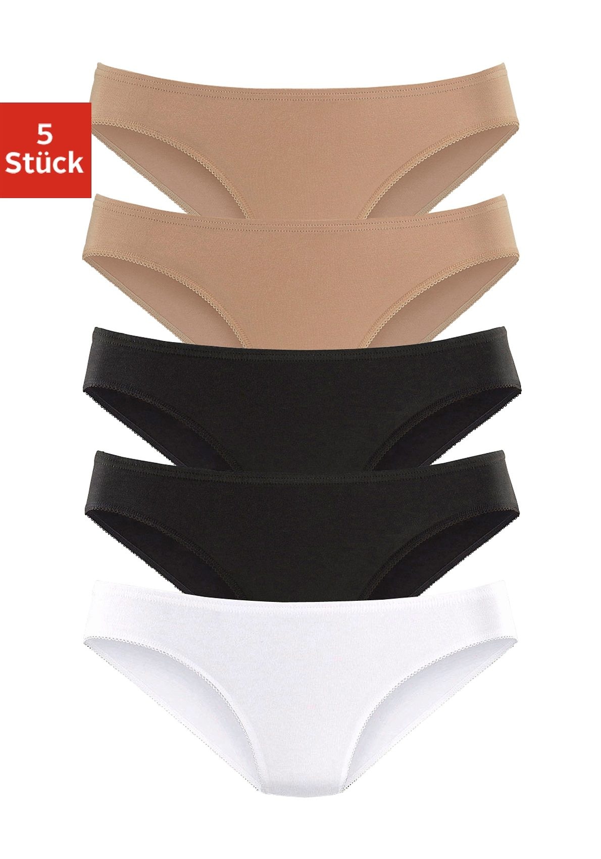 ♕ petite fleur Bikinislip, (Packung, 5 St.), aus elastischer Baumwolle  versandkostenfrei auf