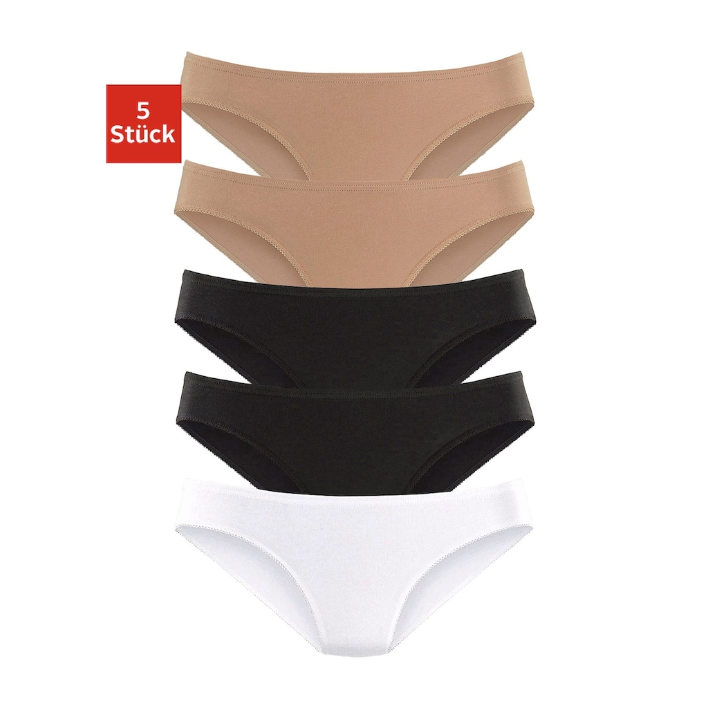 petite fleur Bikinislip, (Packung, 5 St.), aus elastischer Baumwolle