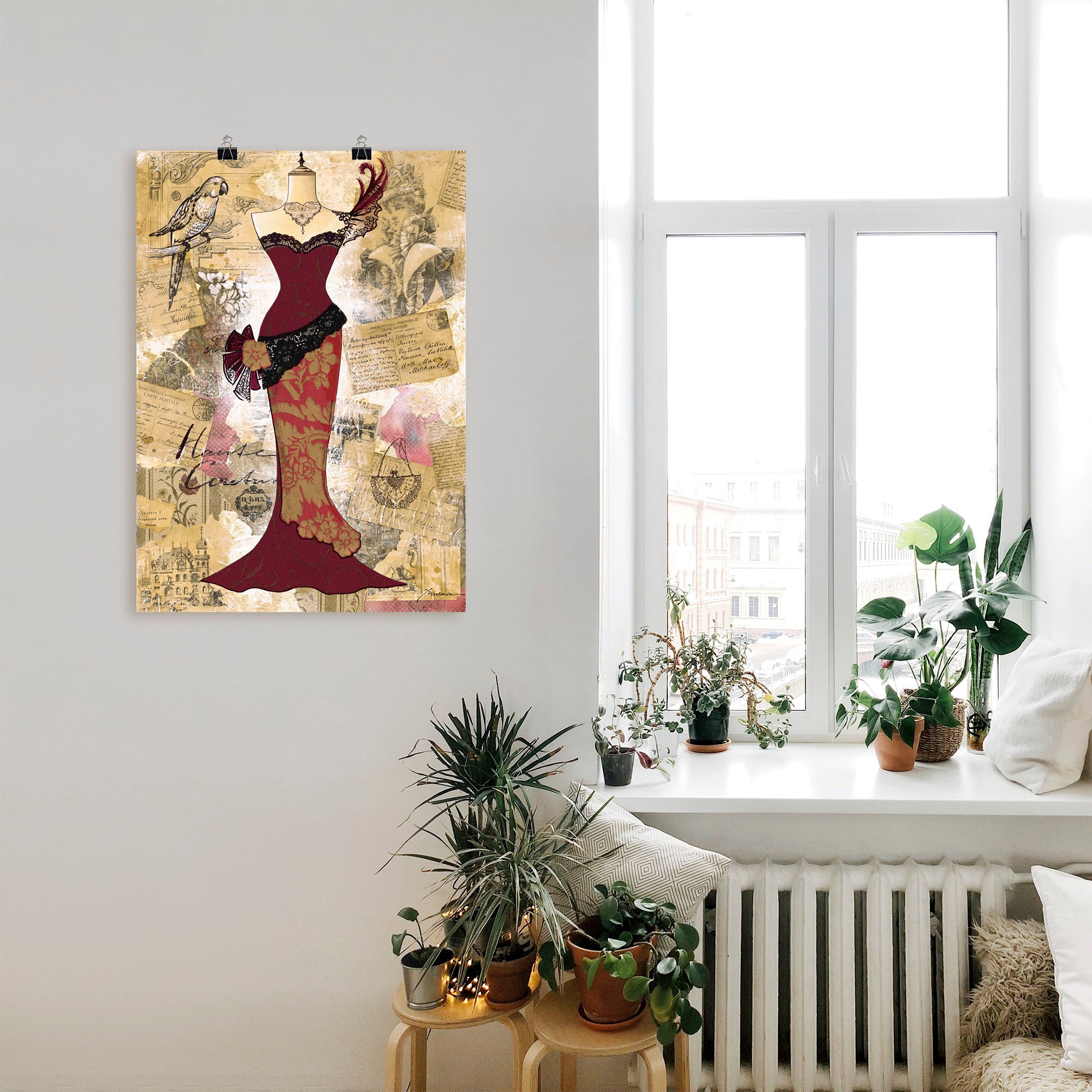 Artland Wandbild »Antikes Kleid - Collage«, Mode, (1 St.), als Alubild, Outdoorbild, Leinwandbild, Poster in verschied. Grössen