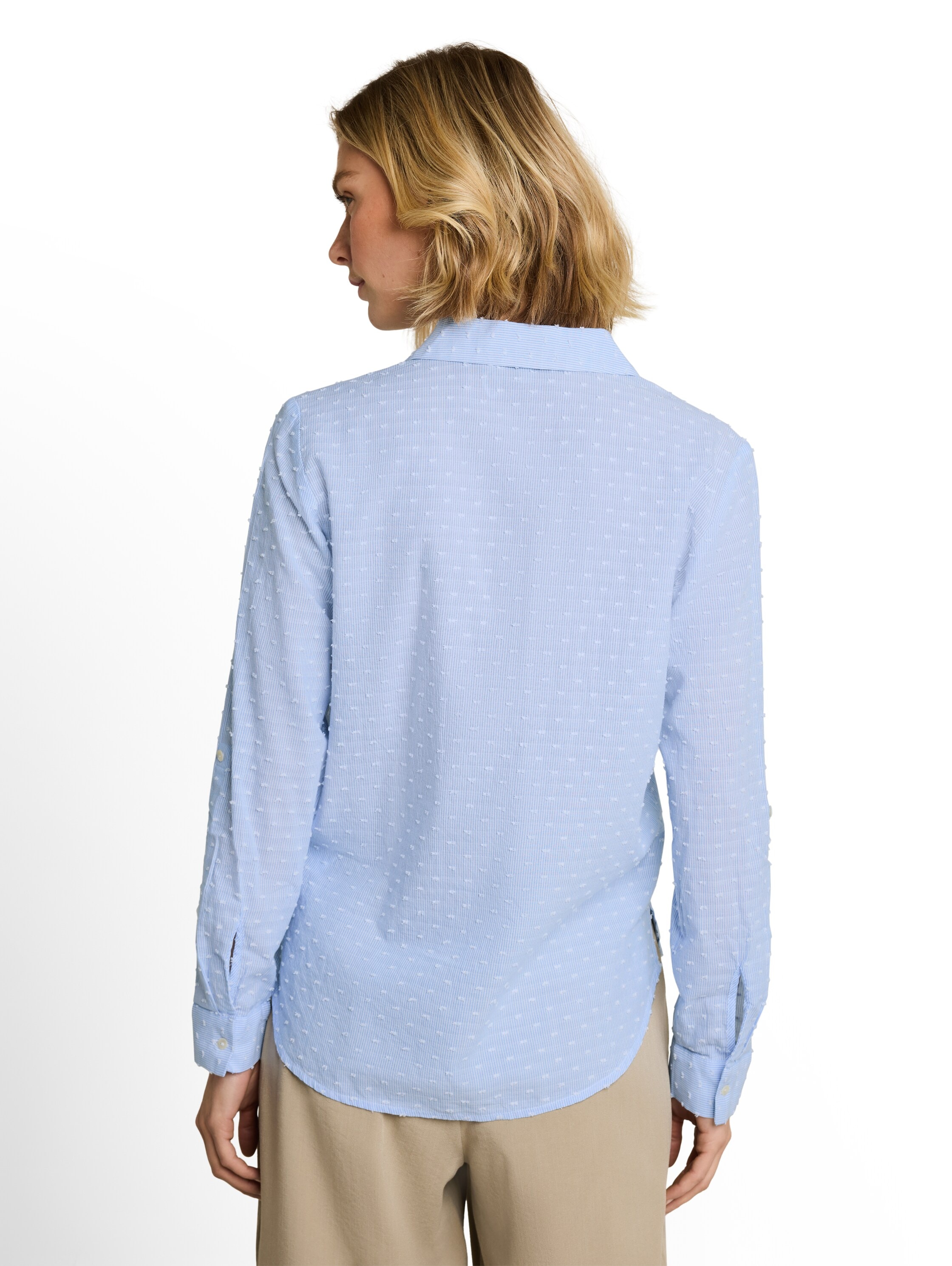 TOM TAILOR Blouse classique blouse d'été à rayures / avec manches retroussées