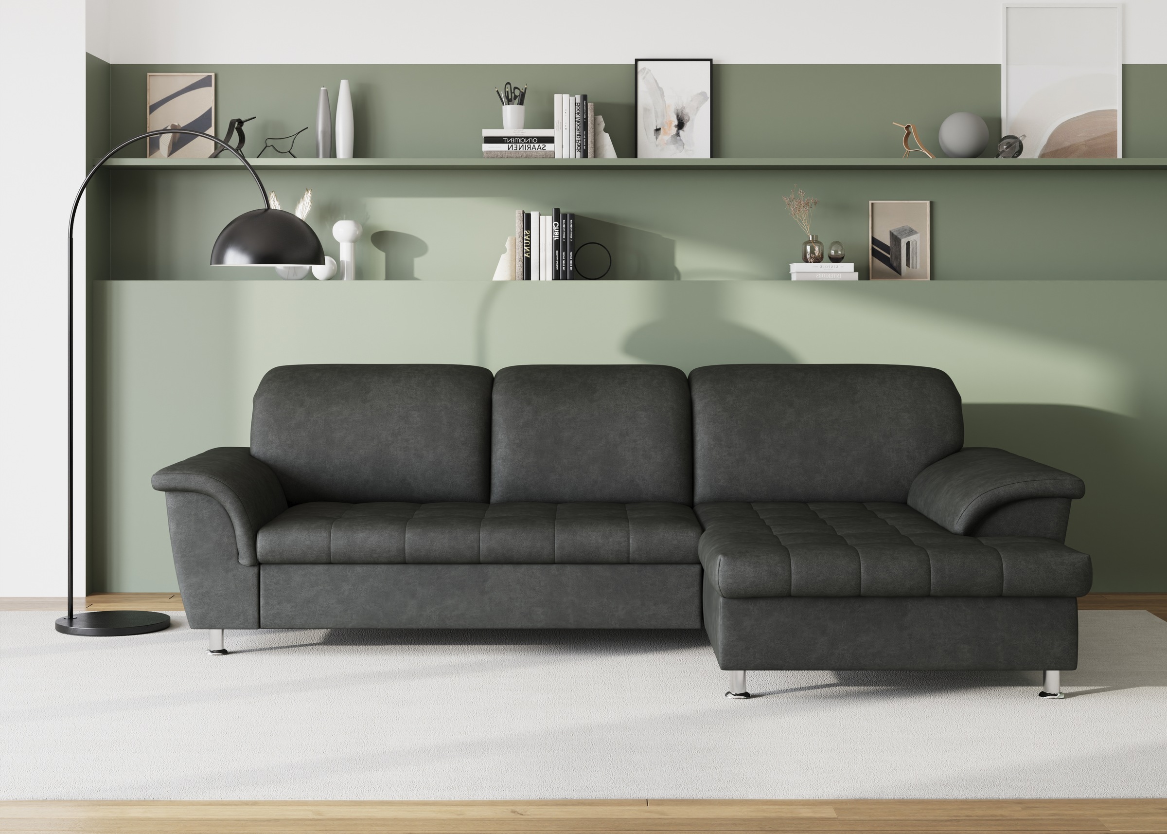 DOMO collection Ecksofa Franzi, wahlweise mit Bettfunktion, Bettkasten und Kopfteilverstellung