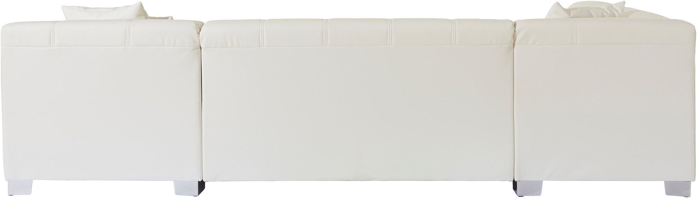 DOMO collection Wohnlandschaft »Turah moderne Steppung, incl. Zierkissen, auch in Leder,«, wahlweise mit Bettfunktion,  B/T/H: 297/82/75 cm, U-Form