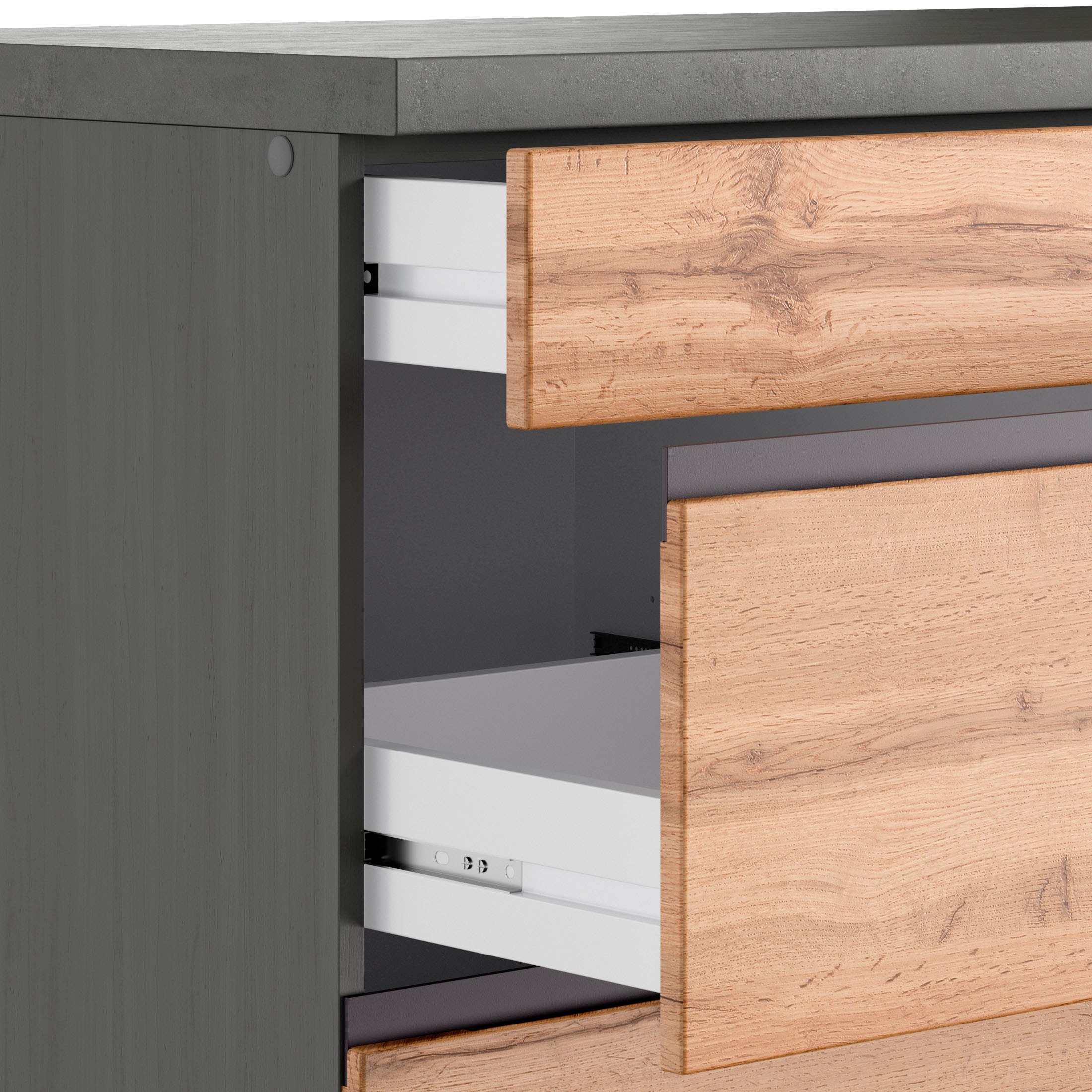 KOCHSTATION Cuisine d'angle »KS-Riesa« Largeur d'installation 490/153 cm, sans appareils électriques