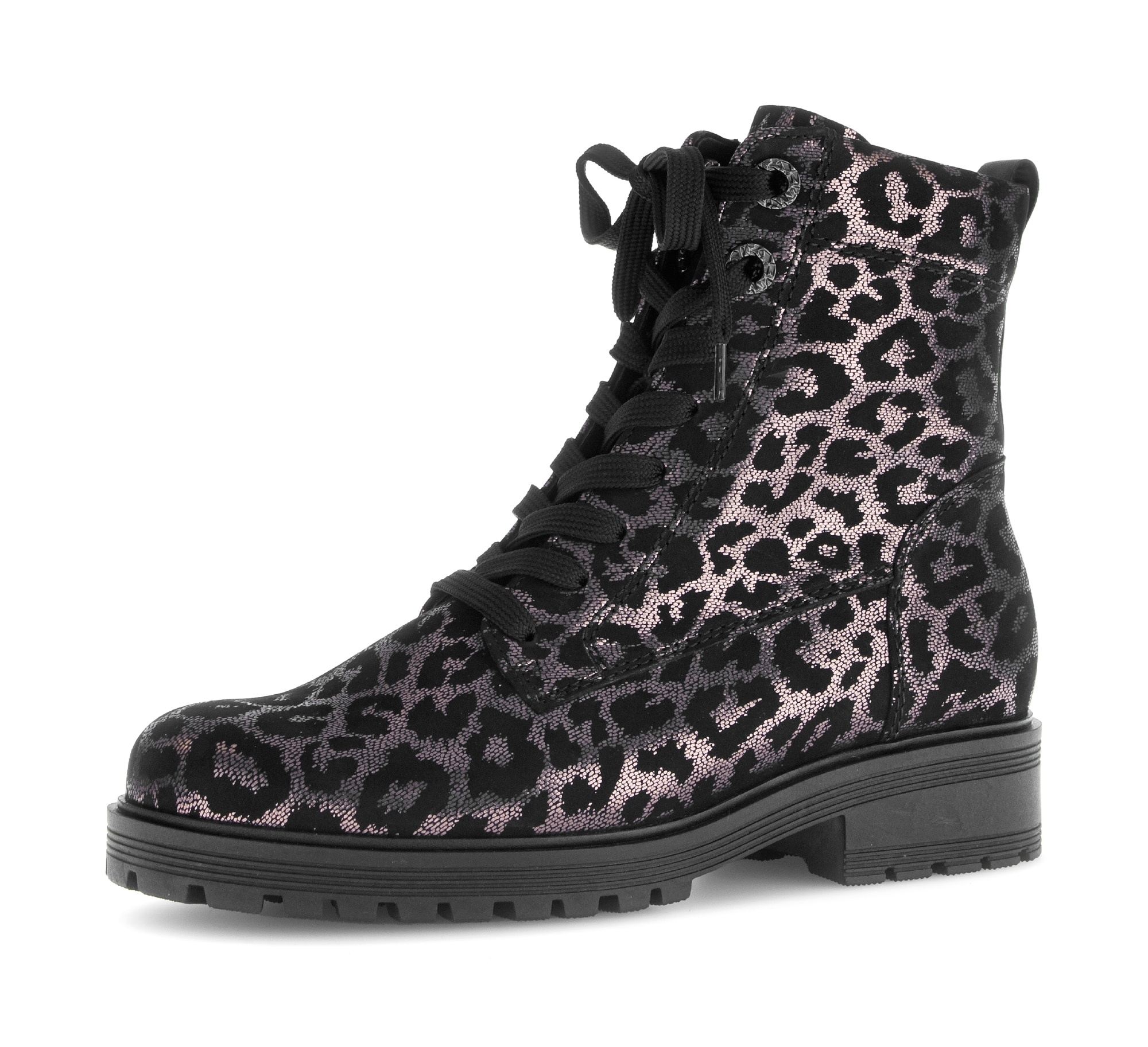Image of Gabor Schnürstiefelette "PISA", Blocakabsatz, Schnürboots im Animal-Look, Komfortweite G