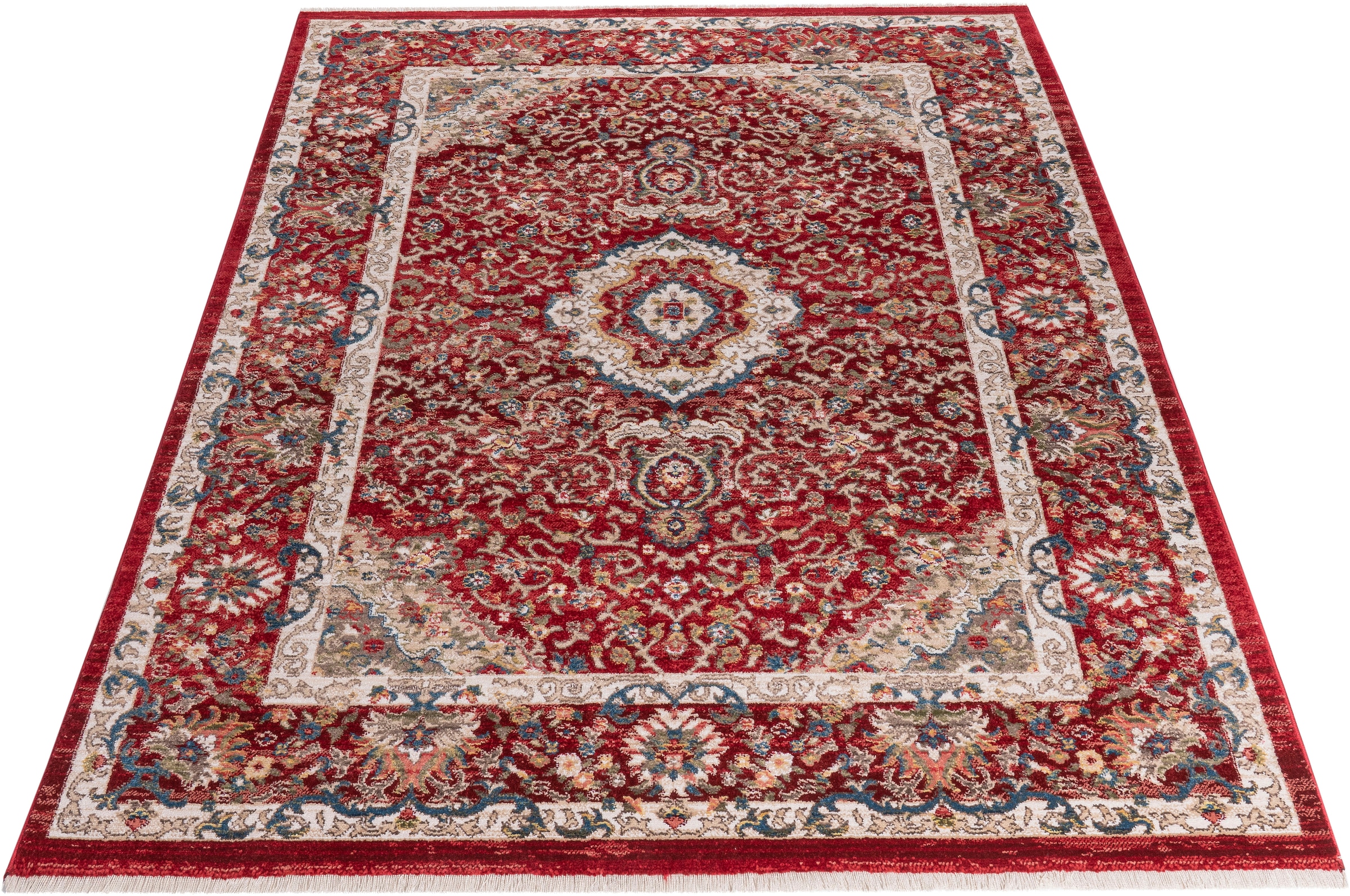 GOODproduct Tapis »Molvio, mit & ohne Fransen« Rectangulaire 18 mm Höhe Orient-Optik, Vintage Design, weich, Wohnzimmer, Schlafzimmer