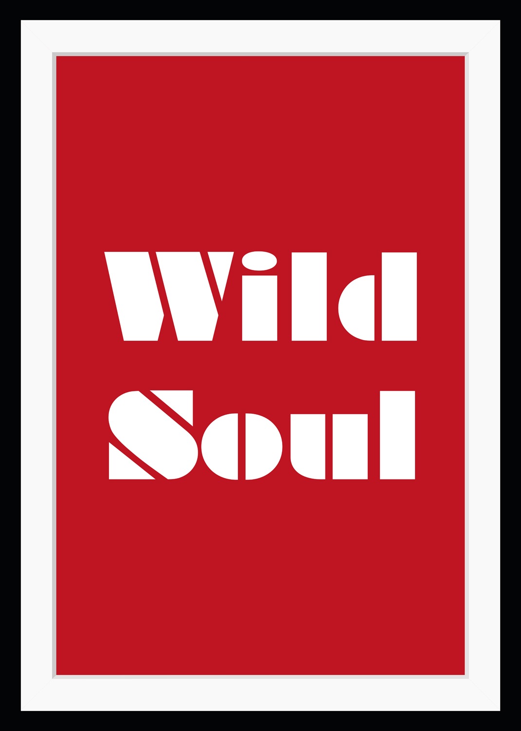 Image of queence Bild "Wild Soul" Schriftzug Schriftzüge Sprüche & Texte HD Premium Poster-Druck inkl. Holzrahmen