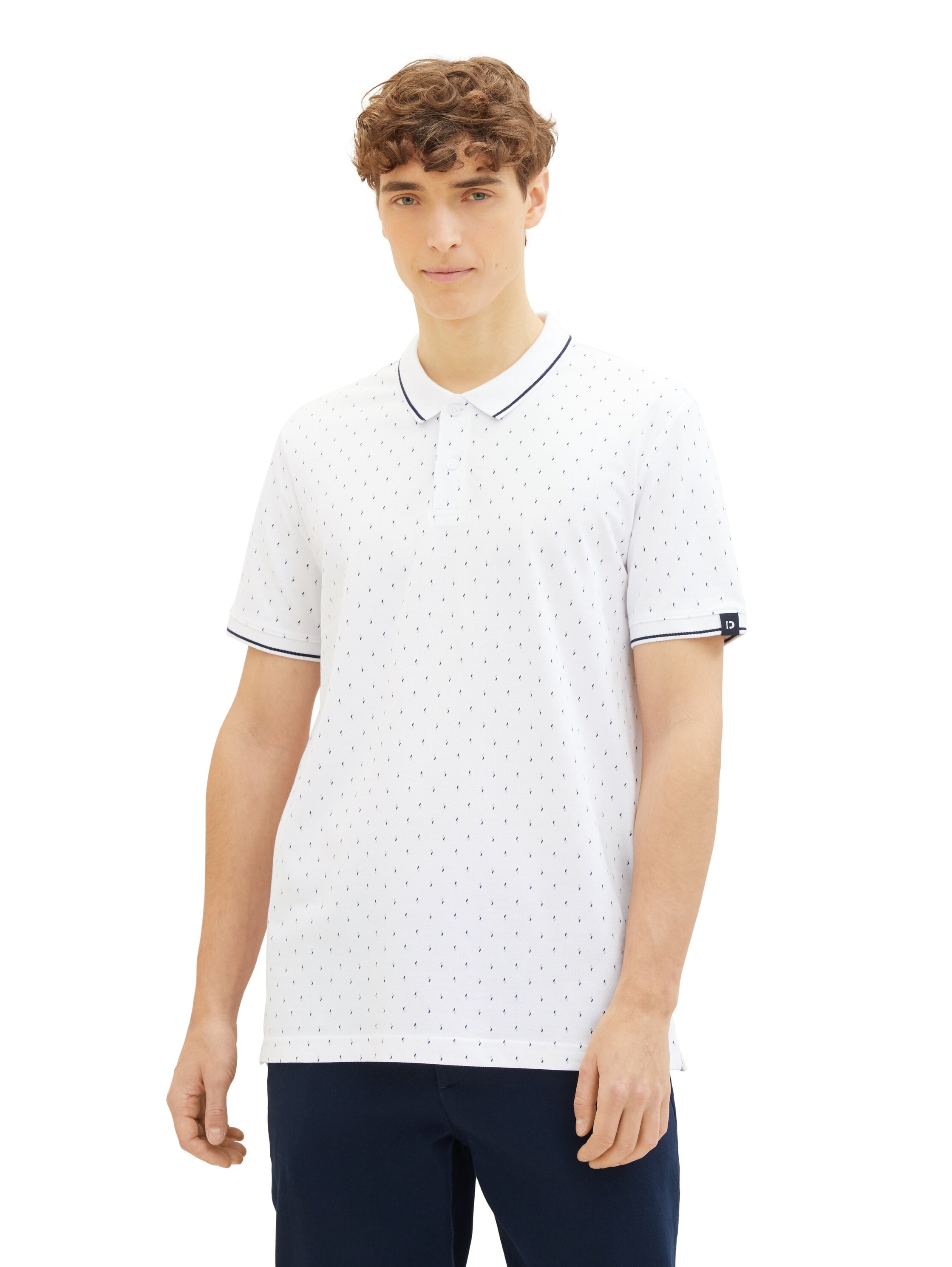 Poloshirt, mit Minimal-Print und aus reiner Baumwolle