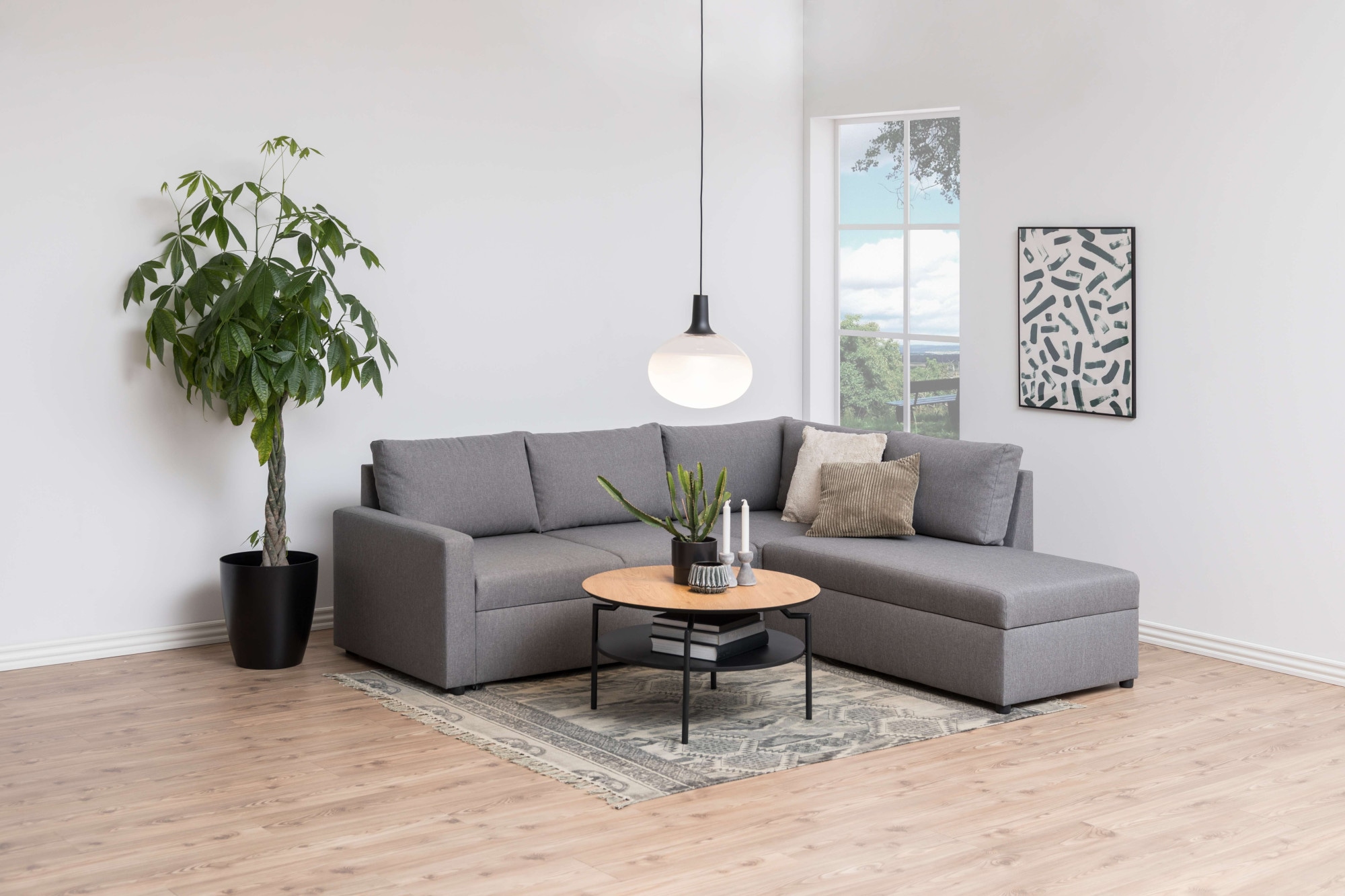 ACTONA GROUP Couchtisch »Goldington Beistelltisch, Kaffetisch« Sofatisch, rund, dekorativem Rahmen, 1 Ablage, T: 80 cm