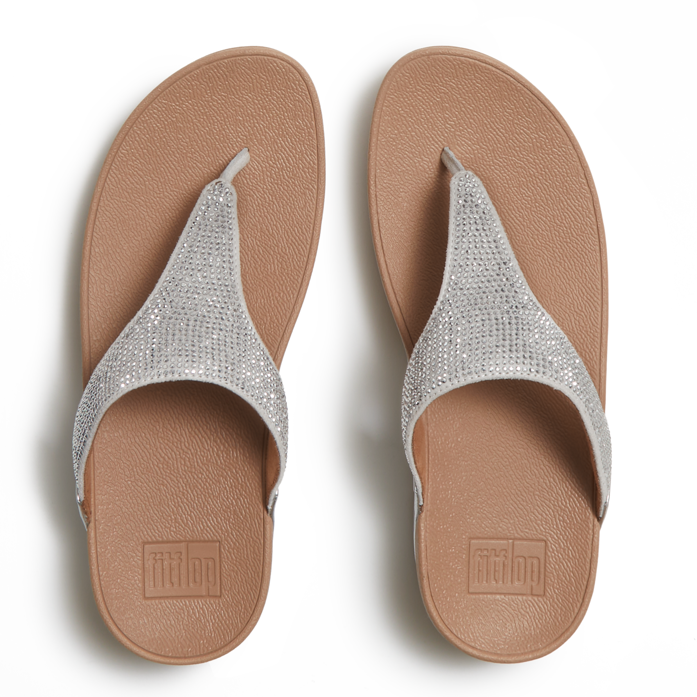 Fitflop Dianette »LULU CRYSTAL EMBELLISHED TOE-POST SANDALS - HOTFIX«  compensé, chaussure d'été, tongs avec lanière d’orteil douce