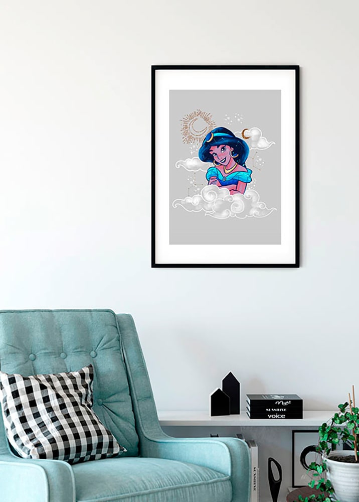 Komar Bild »Jasmin Clouds«, Disney, (1 St.), Wandbild zur Dekoration im Kinderzimmer - ohne Rahmen