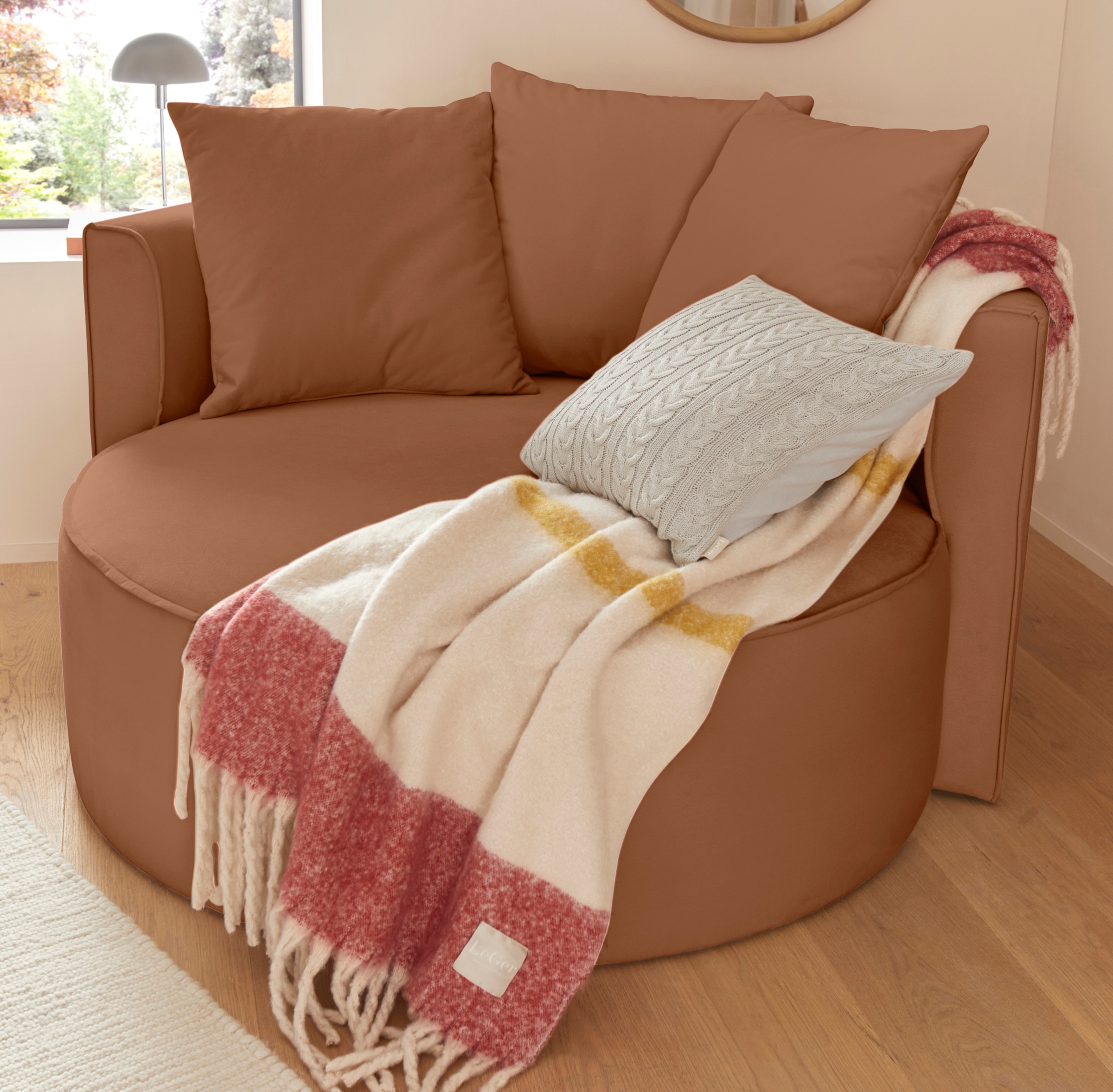 LeGer Home by Lena Gercke XXL-Sessel »Isalie, Lesesessel, Loveseat, inklusive Zierkissen«, extra grosse Sitzfläche, optional mit Hocker, moderne Farben