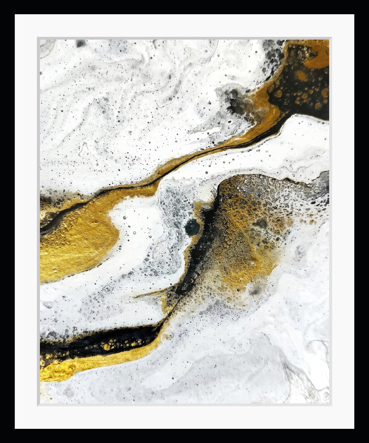 Image of queence Bild "Tweety" Abstrakt Kunst Marmor Modern HD Premium Poster-Druck inkl. Holzrahmen
