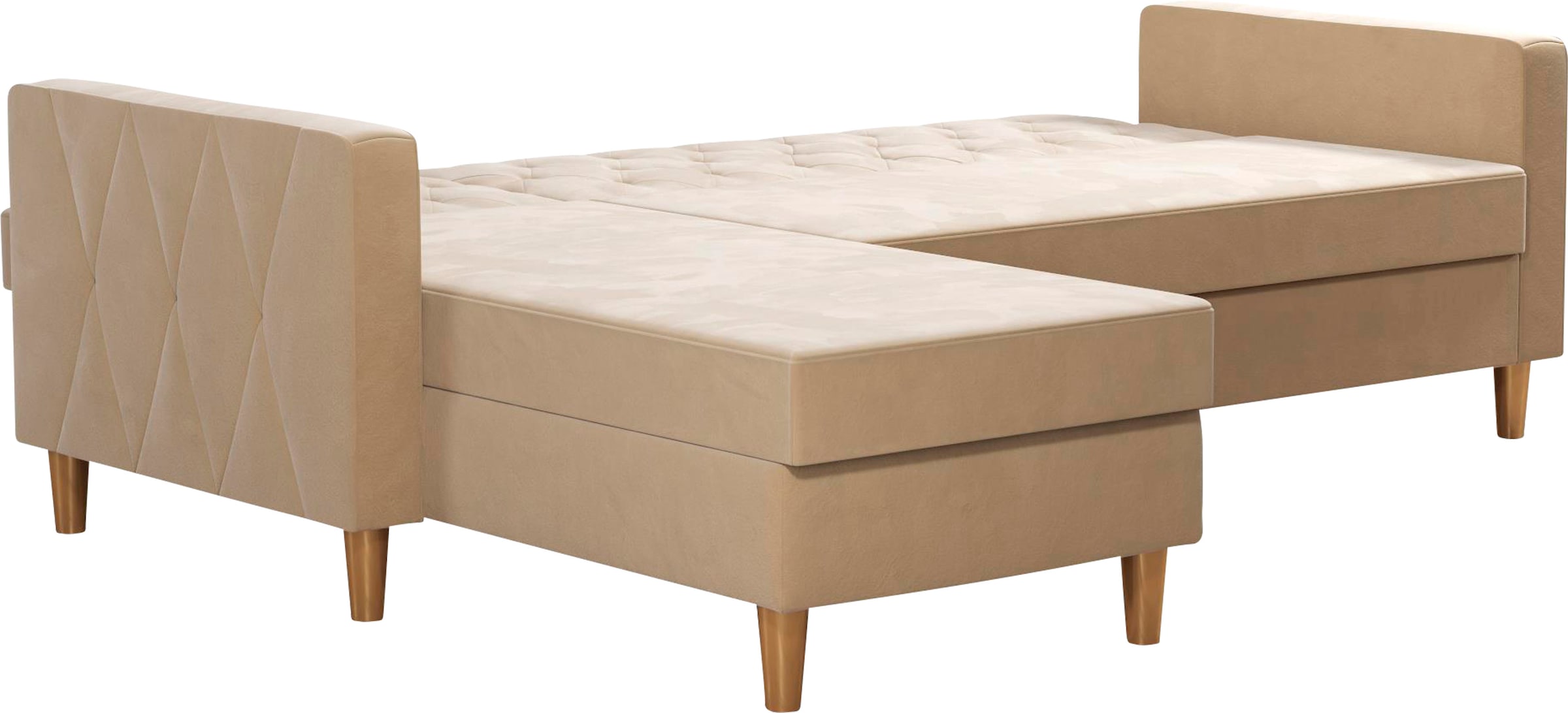 CosmoLiving by Cosmopolitan Ecksofa »Liberty, L-Form,« mit Schlafffunktion, Recamiere beidseitig montierbar, Sitzhöhe 43 cm