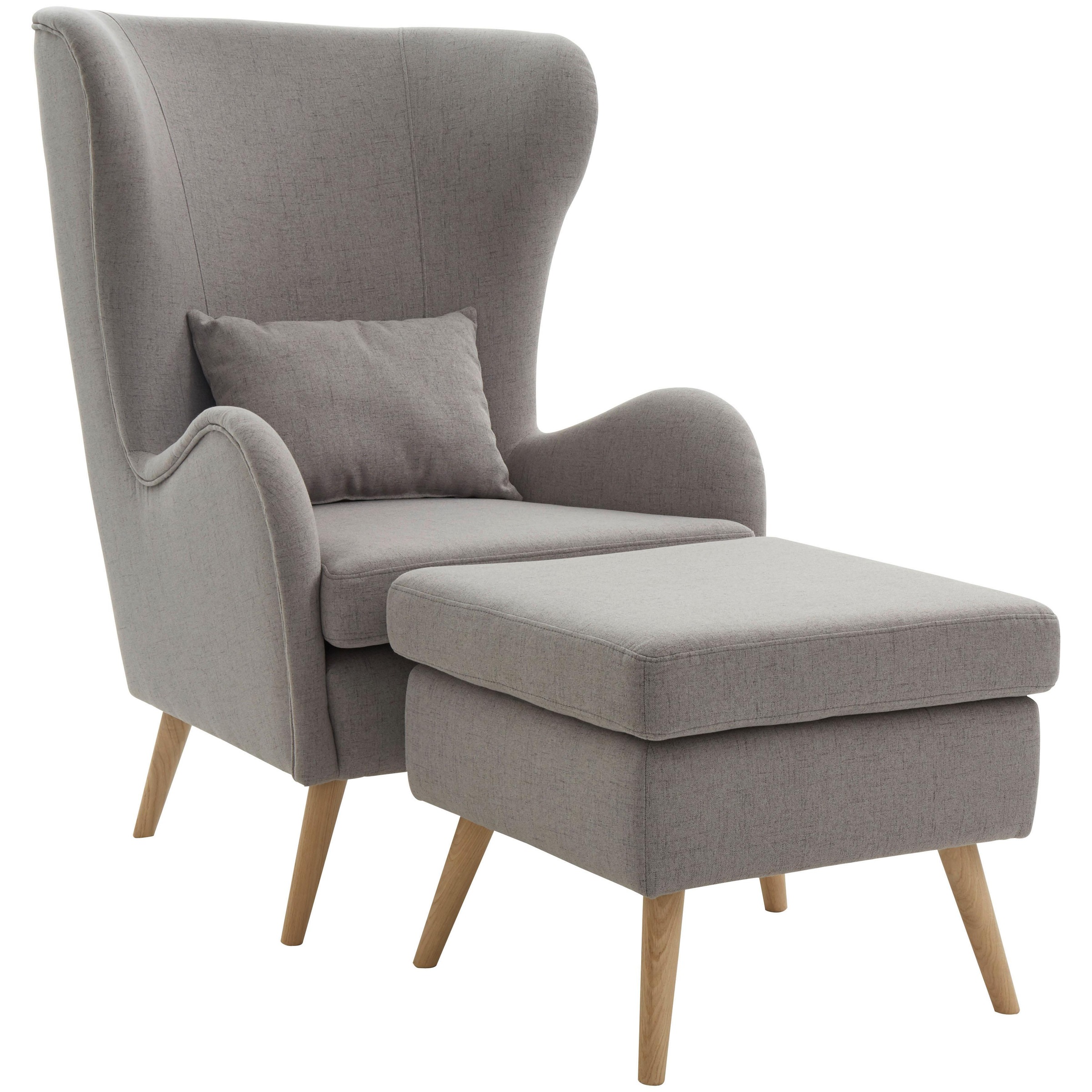 OTTO home Sessel "Salla auch in Fellimitat und Feincord, viele Bezugsarten, Ohrensessel" wahlweise mit oder ohne Hocker; großer Sessel: Maße B/T/H: 78/94/118cm