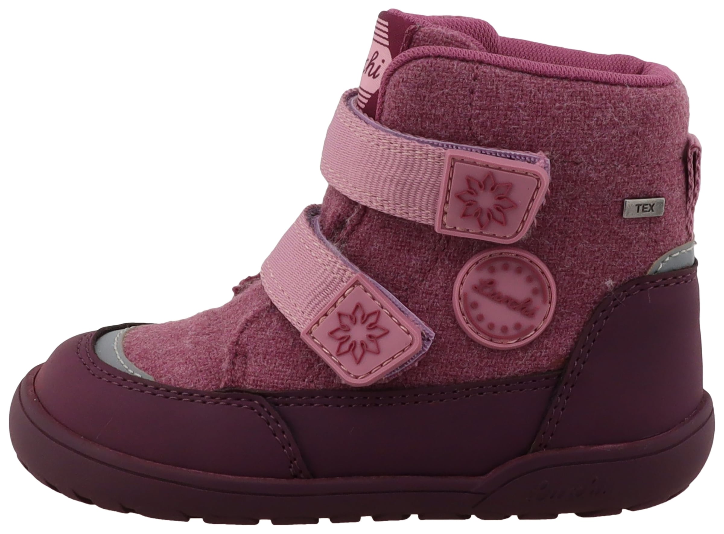 Lurchi Chaussures pieds nus »Jemmy Barefoot-TEX«  bottes d'hiver avec fleurs et logo, gabarit de tailles à télécharger