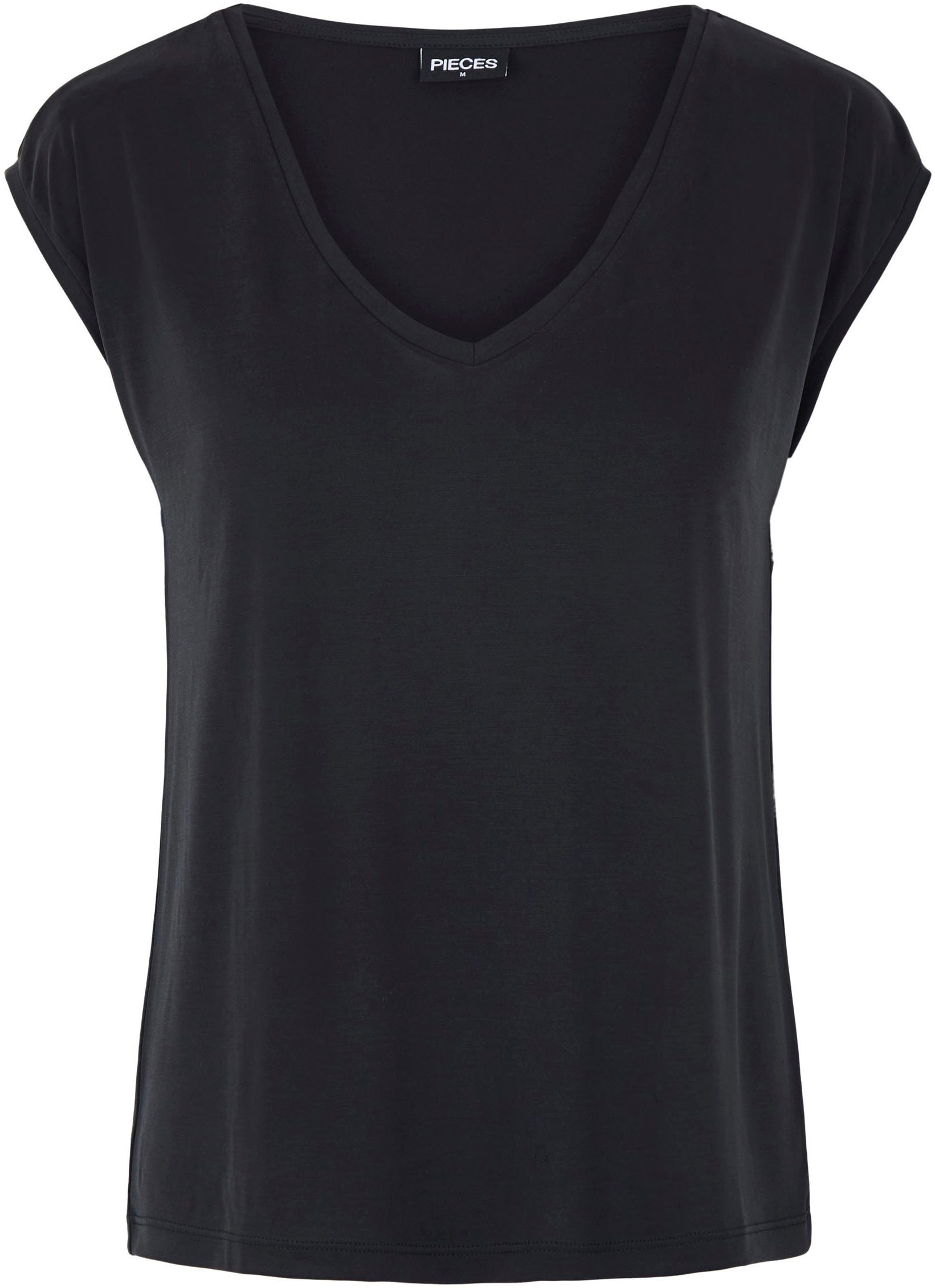 pieces T-shirt à manches courtes »PCKAMALA TEE NOOS BC« Materialmix, regular fit