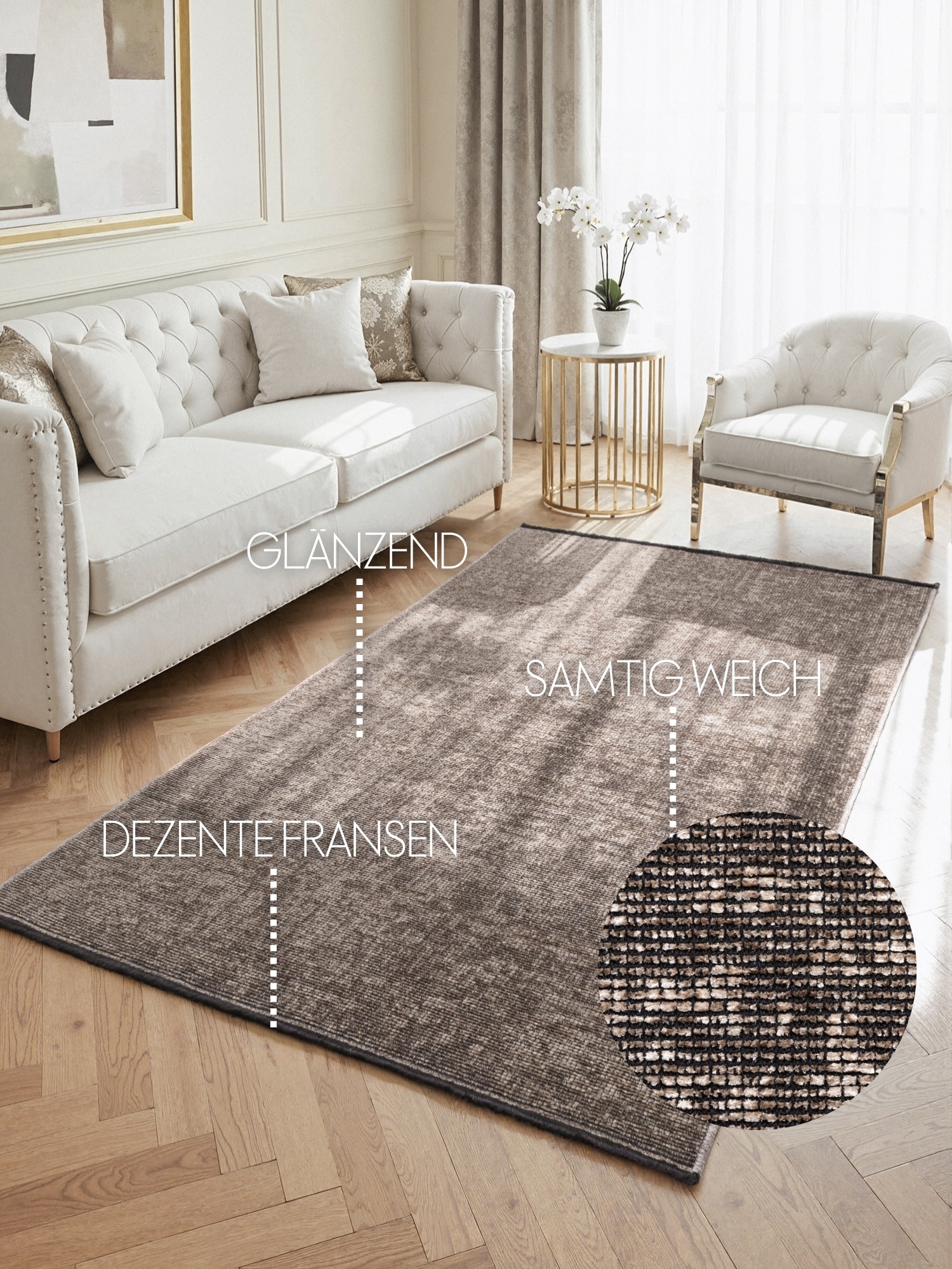 ELLE DECORATION Tapis »Prisma« Rectangulaire 5 mm Höhe Glanz-Effekt, Karo Design, Kachel-Optik, Wohnzimmer, Schlafzimmer,Flur