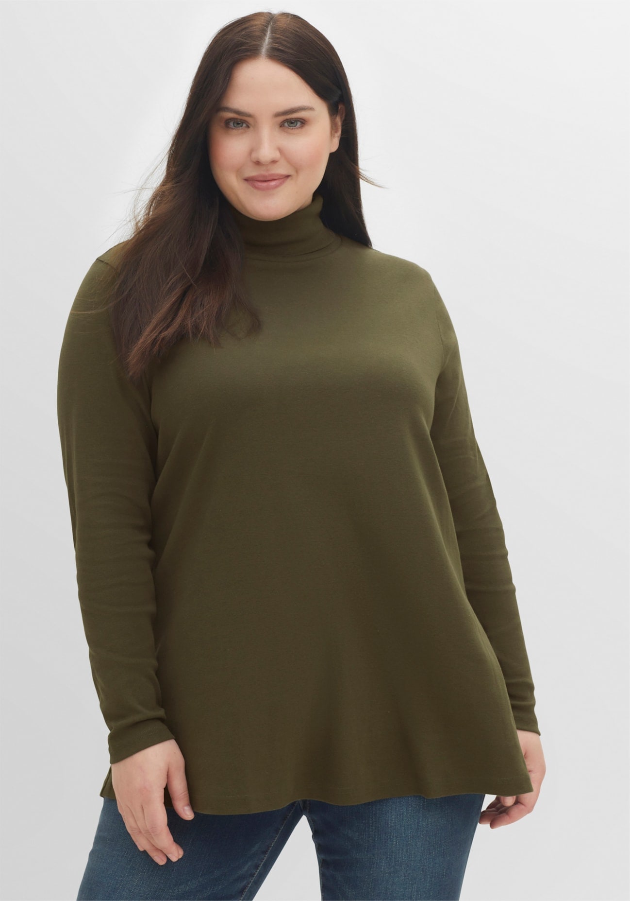 Sheego Langarmshirt »Rollkragen-Shirt«, (1 tlg.)