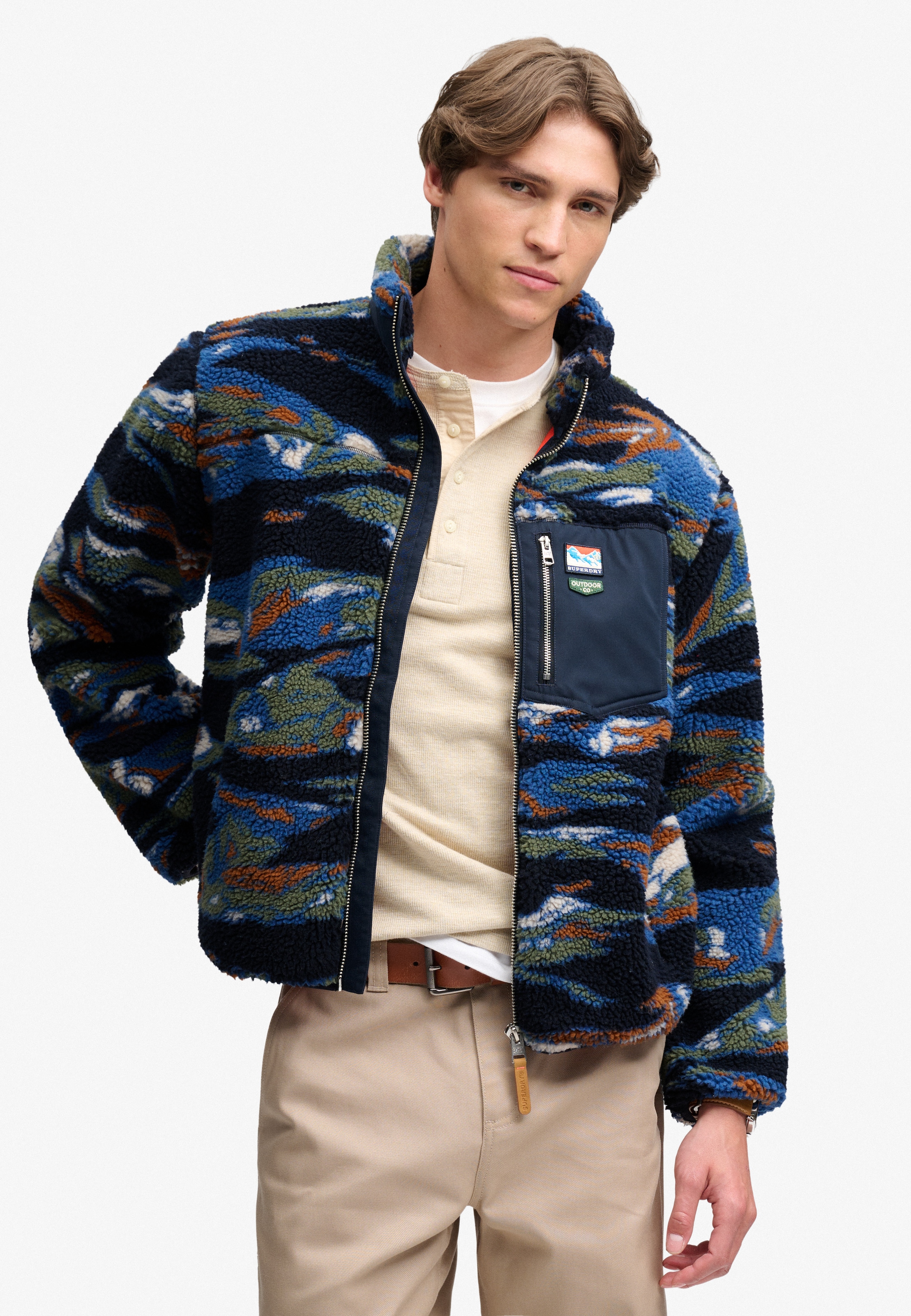 Superdry Veste sweat »TERRAIN FLEECE ZIP THRU« fibre synthétique, coupe décontractée