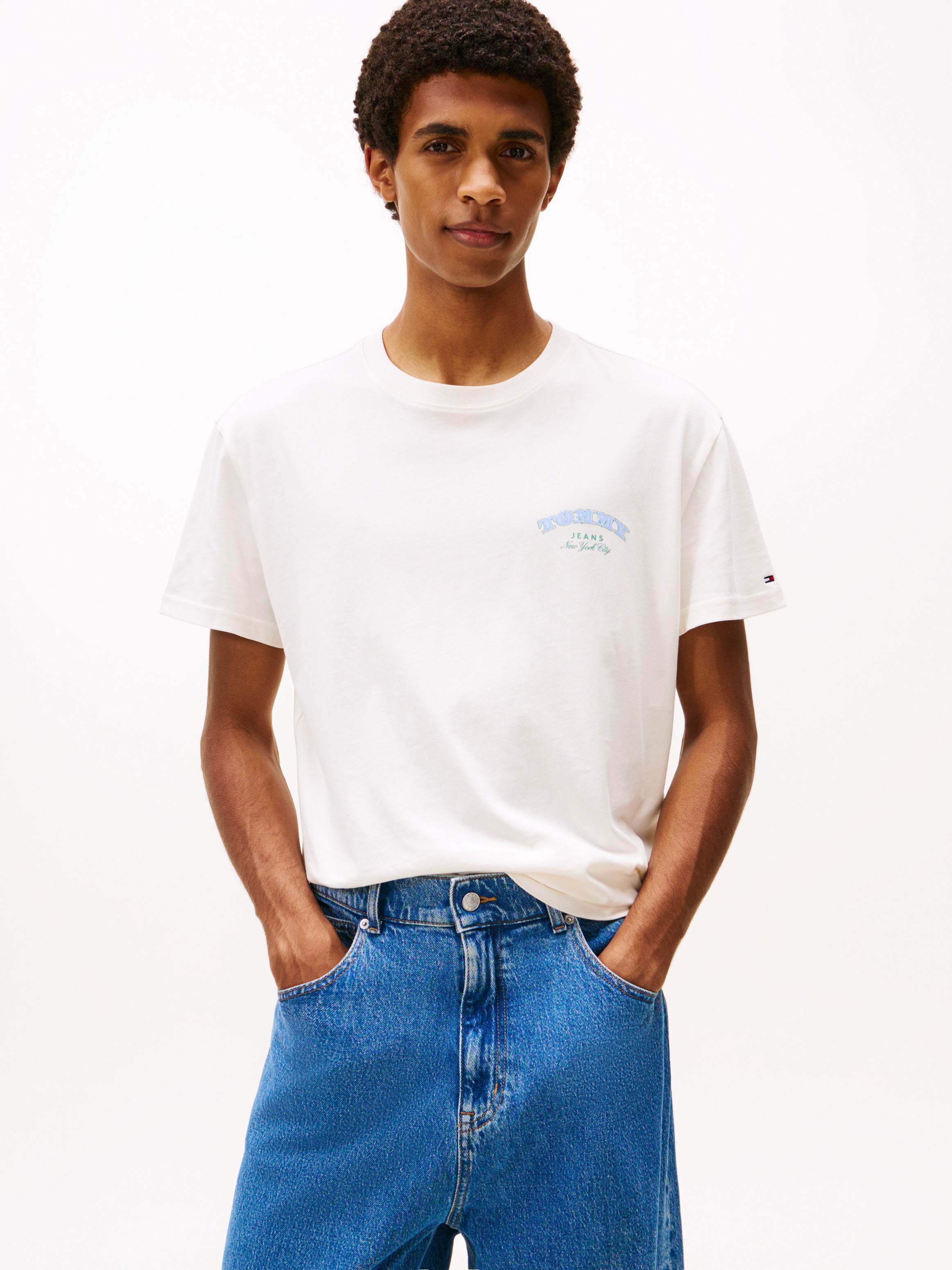 Image of Tommy Jeans T-Shirt "TJM REG DOLLAR STACK" regular fit, Rundhals, mit Rückenprint