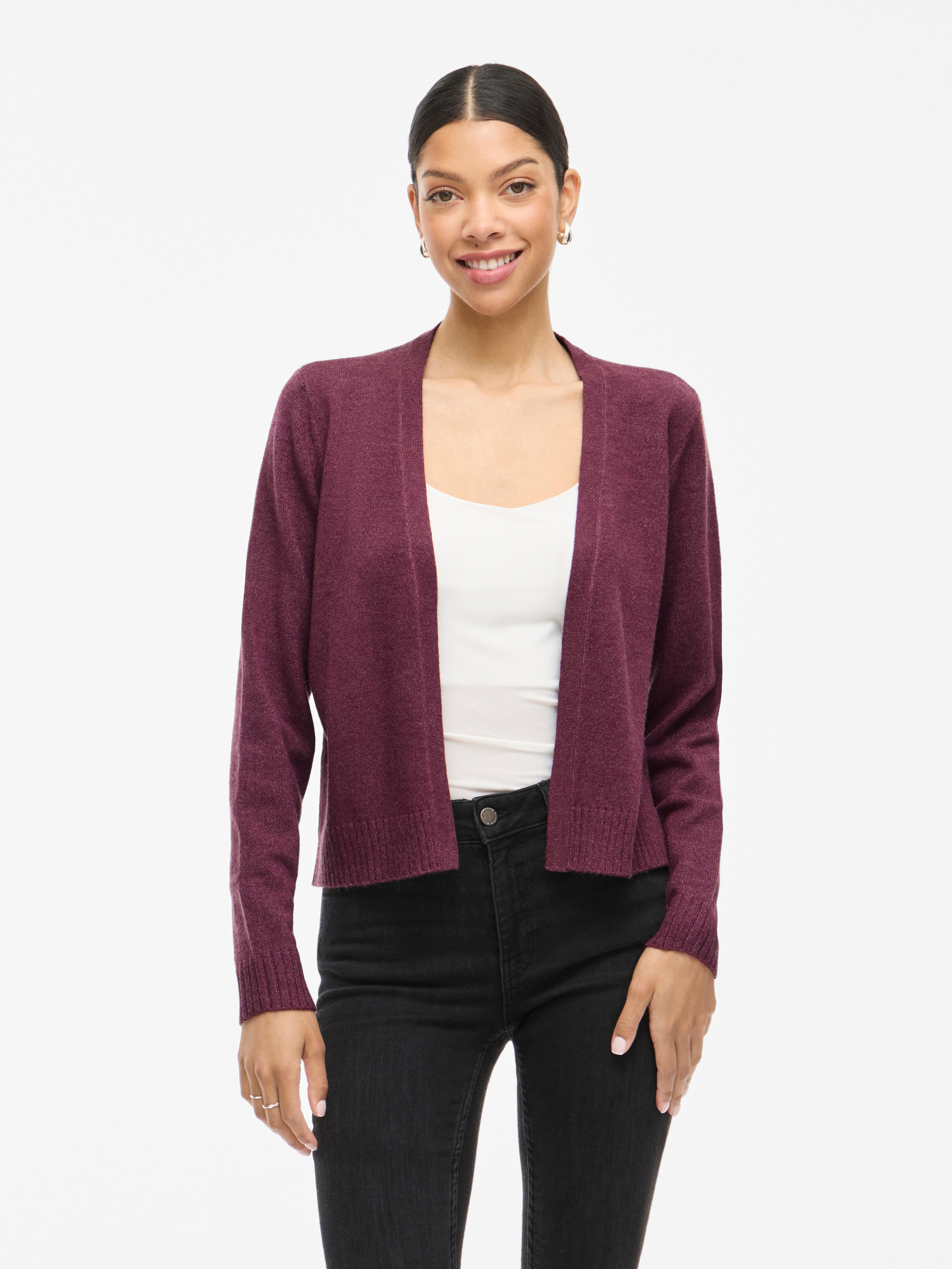 Vila Cardigan »VIRIL SHORT L/S KNIT CARDIGAN-NOOS« Materialmix, regular fit