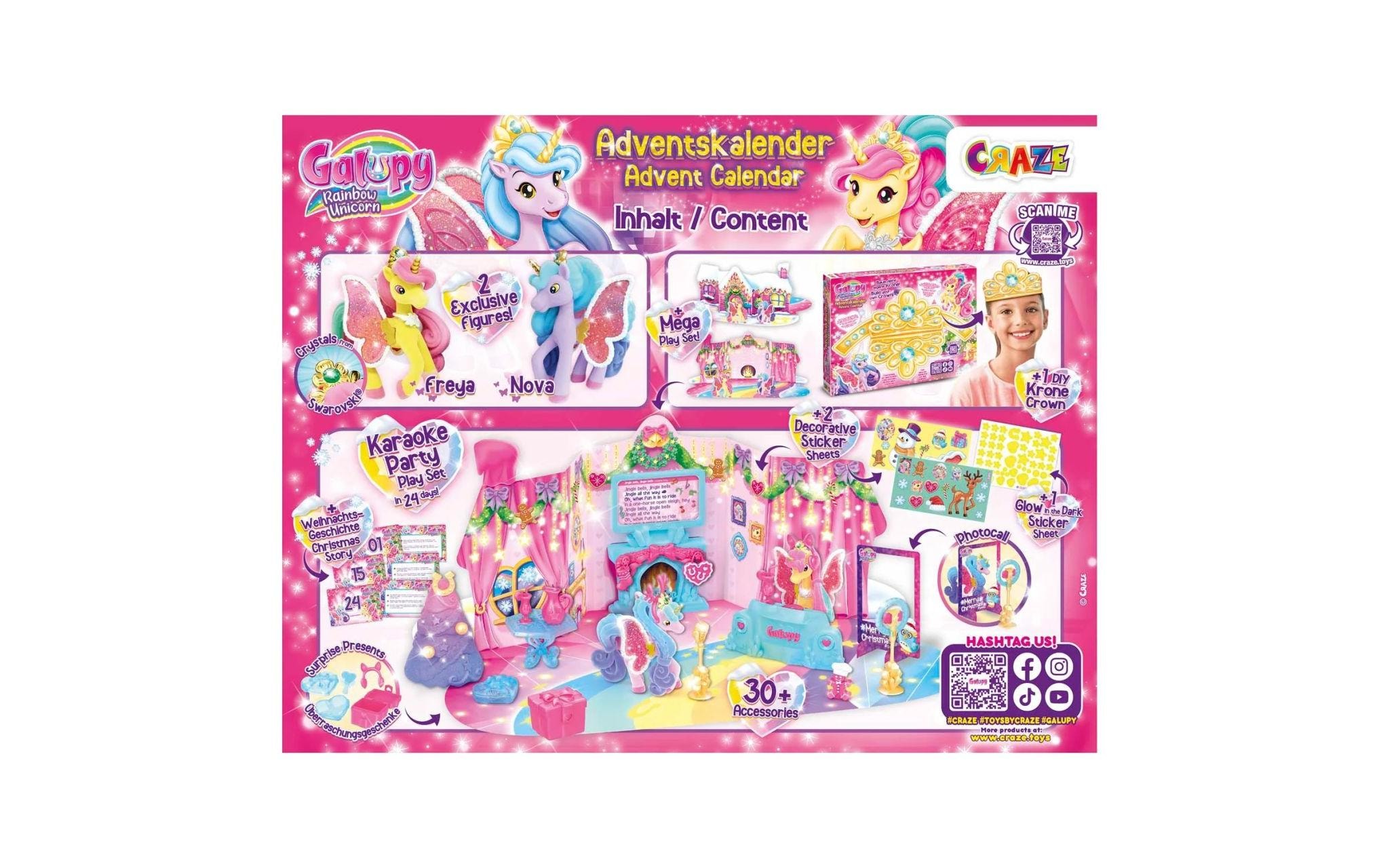CRAZE Calendrier de l'Avent »Galupy Rainbow Unicorn« à partir de 3 ans