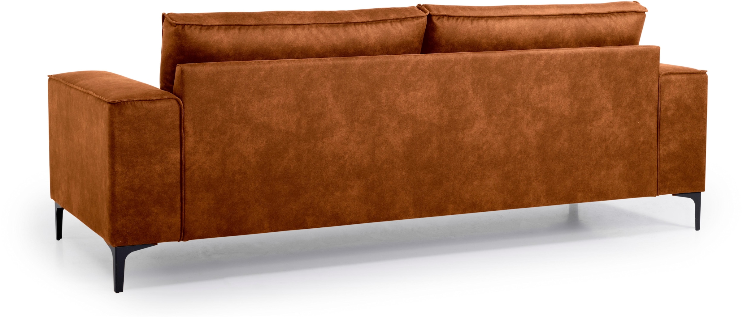 Places of Style 3-Sitzer »3er Sofa Oland, Struktur, Flachgewebe, Luxus-Microfaser, Boucle«, 224 cm, Wellenunterfederung, Skandi-Design, Metallfüsse