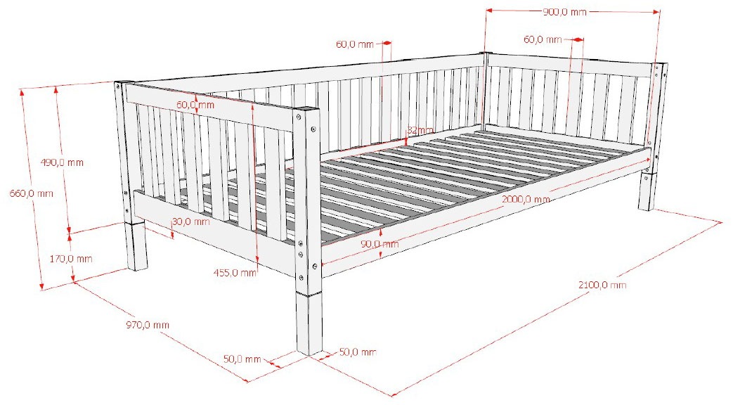 Vipack Hausbett »Dallas, Massivholzbett mit Dachaufbau umbaubar vom Boden- zum Daybett« inkl. Lattenrost, Rausfallschutz, Sprossen, 90 oder 140x200 cm breit,  stabil und standfest gebaut, wahlweise Kiefer massiv natur oder weiss