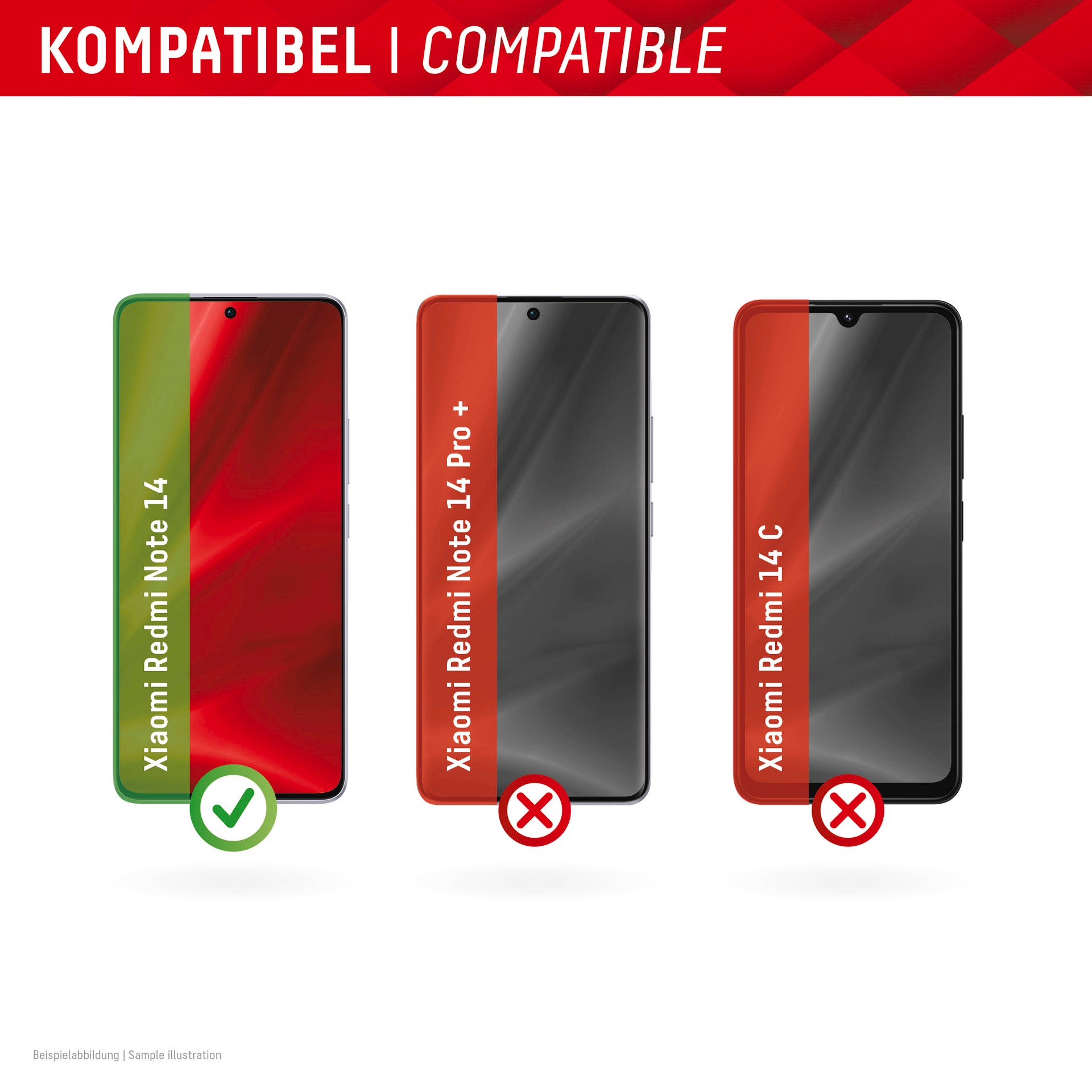 Displex Displayschutzglas »Smart Glass Screen Protection - ultra-dünn, unzerbrechlich, unsichtbar« für Xiaomi Redmi Note 14 Displayschutzfolie, Schutzfolie, Bildschirmschutz, kratz- & stossfest