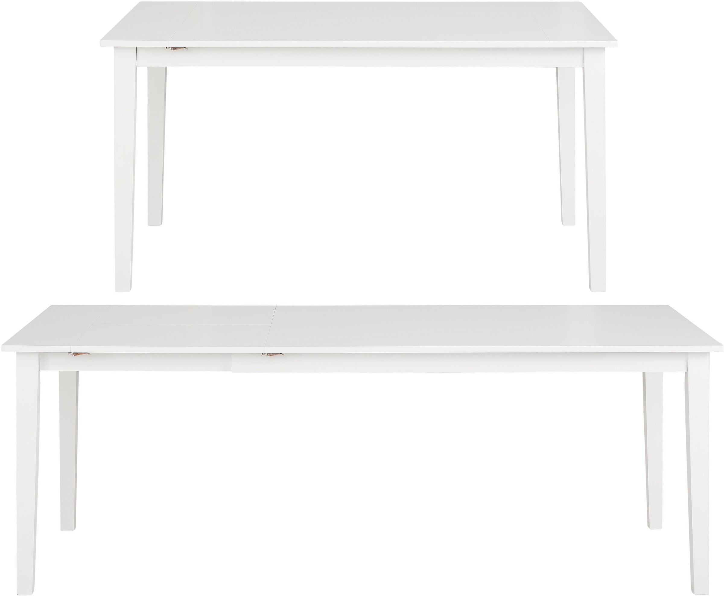 Image of Home affaire Esstisch »Baumont«, aus massivem Kiefernholz, weiss lackiert, inklusive einer Ansteckplatte bei Ackermann Versand Schweiz