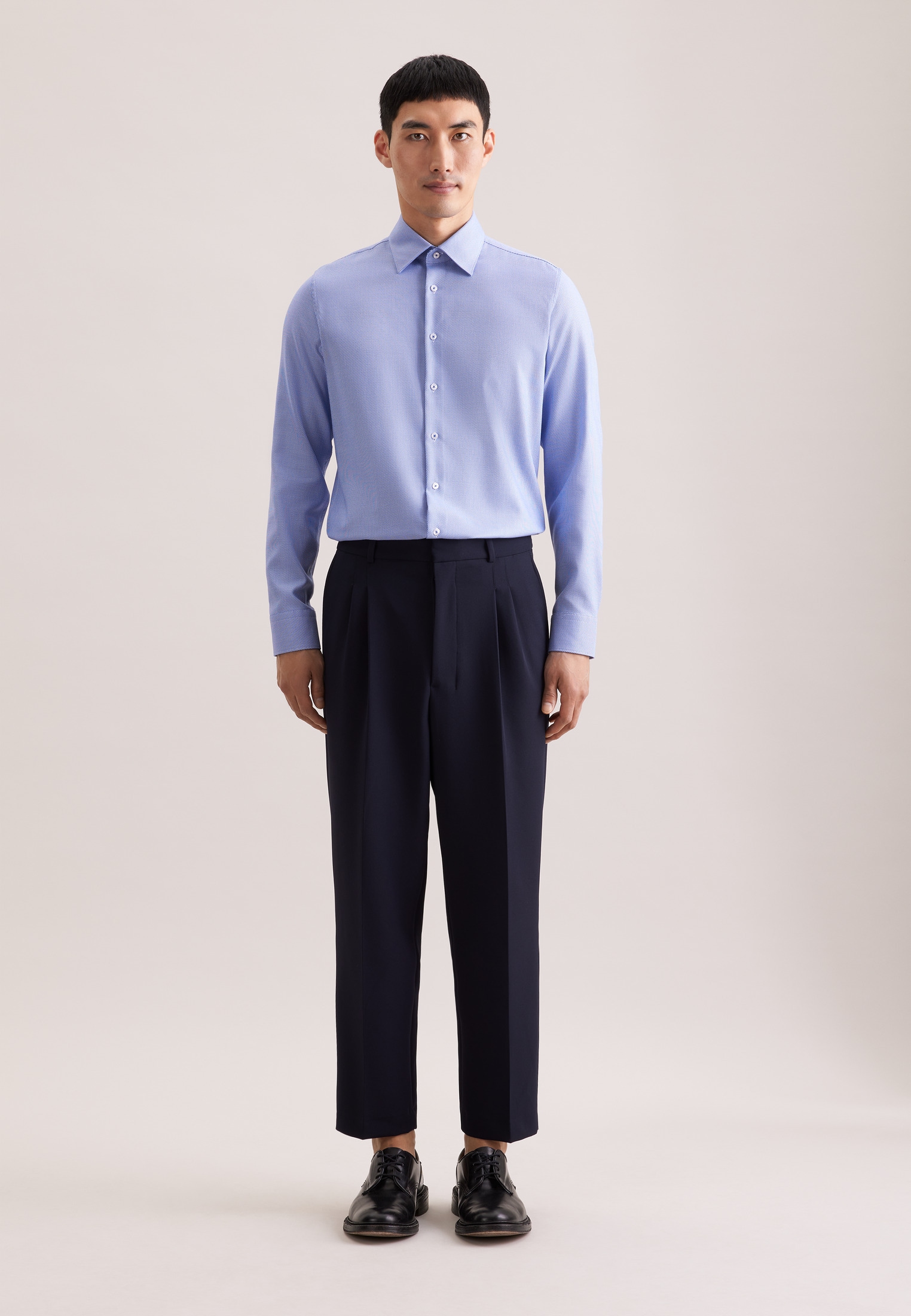 seidensticker Businesshemd »Schwarze Rose« Slim 1/1 Covered-Button-Down-Kragen Struktur