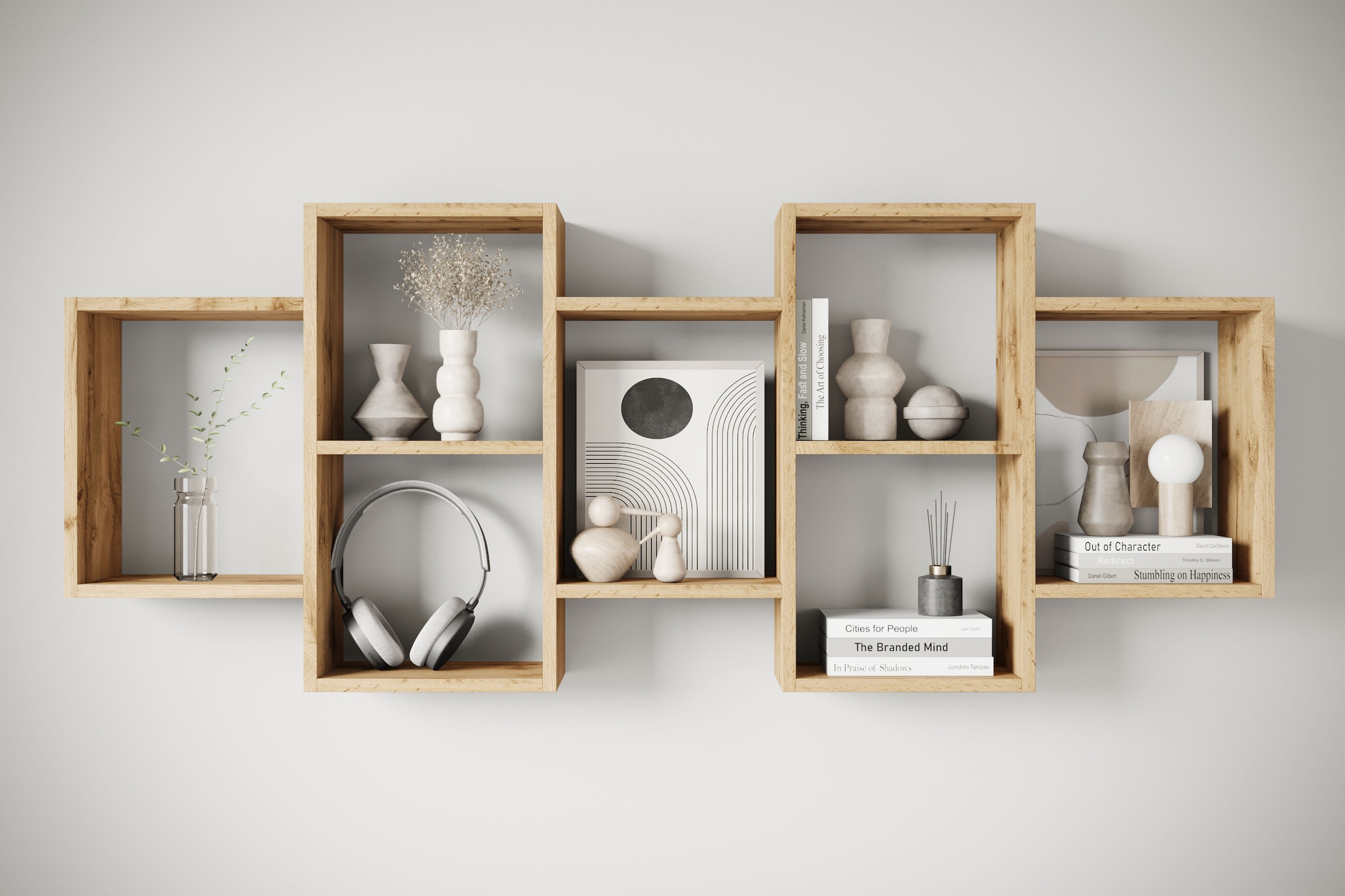 Image of Home affaire Wandboard "Wandregal Trio" 1 Stk. tlg. Stell- oder Hängeregal, 10 offene Fächer, flexibel montierbar